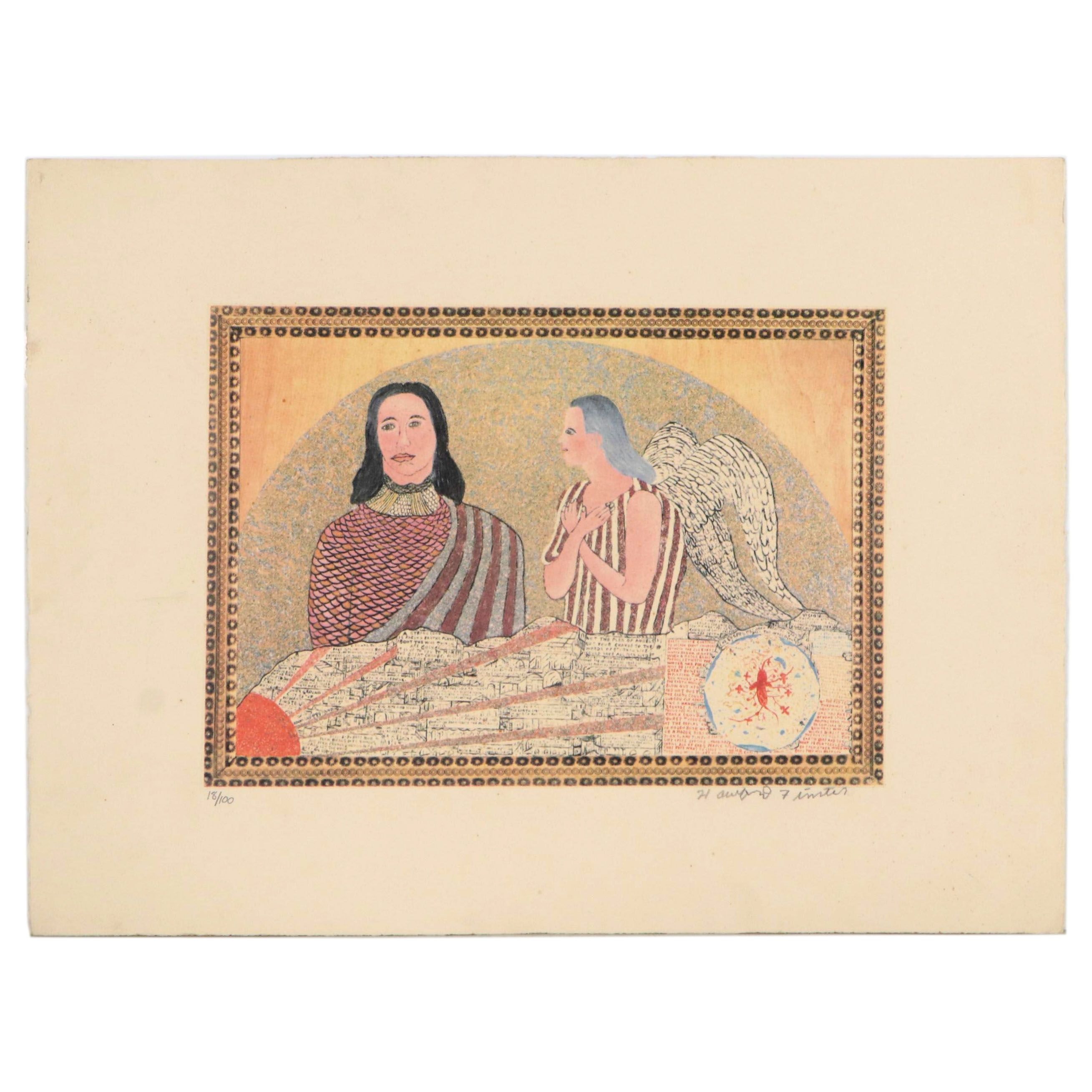 Howard Finster Folk Art Digital Print of Religious Scene