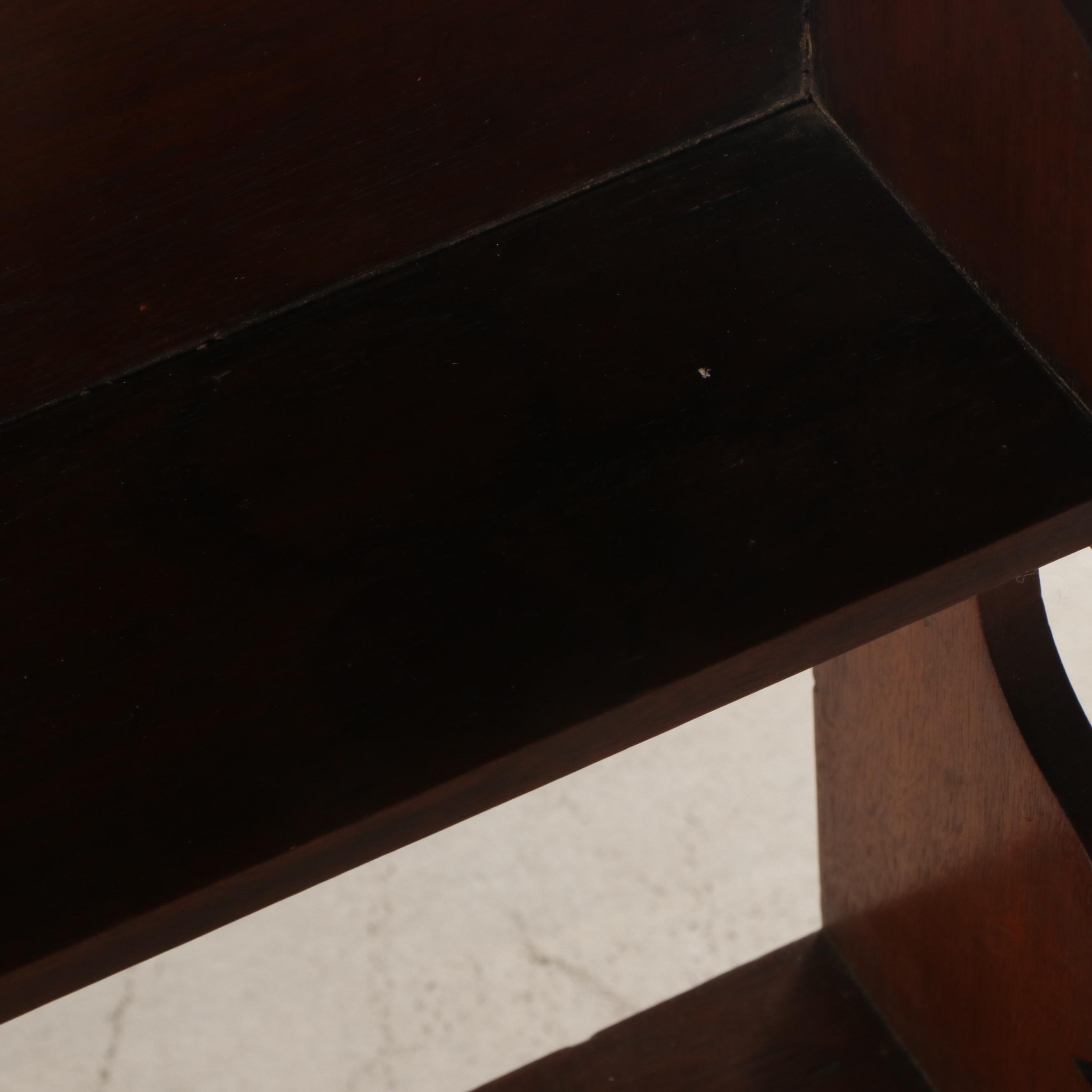 American Primitive Walnut Three-Tier Wall Shelf, 19th Century