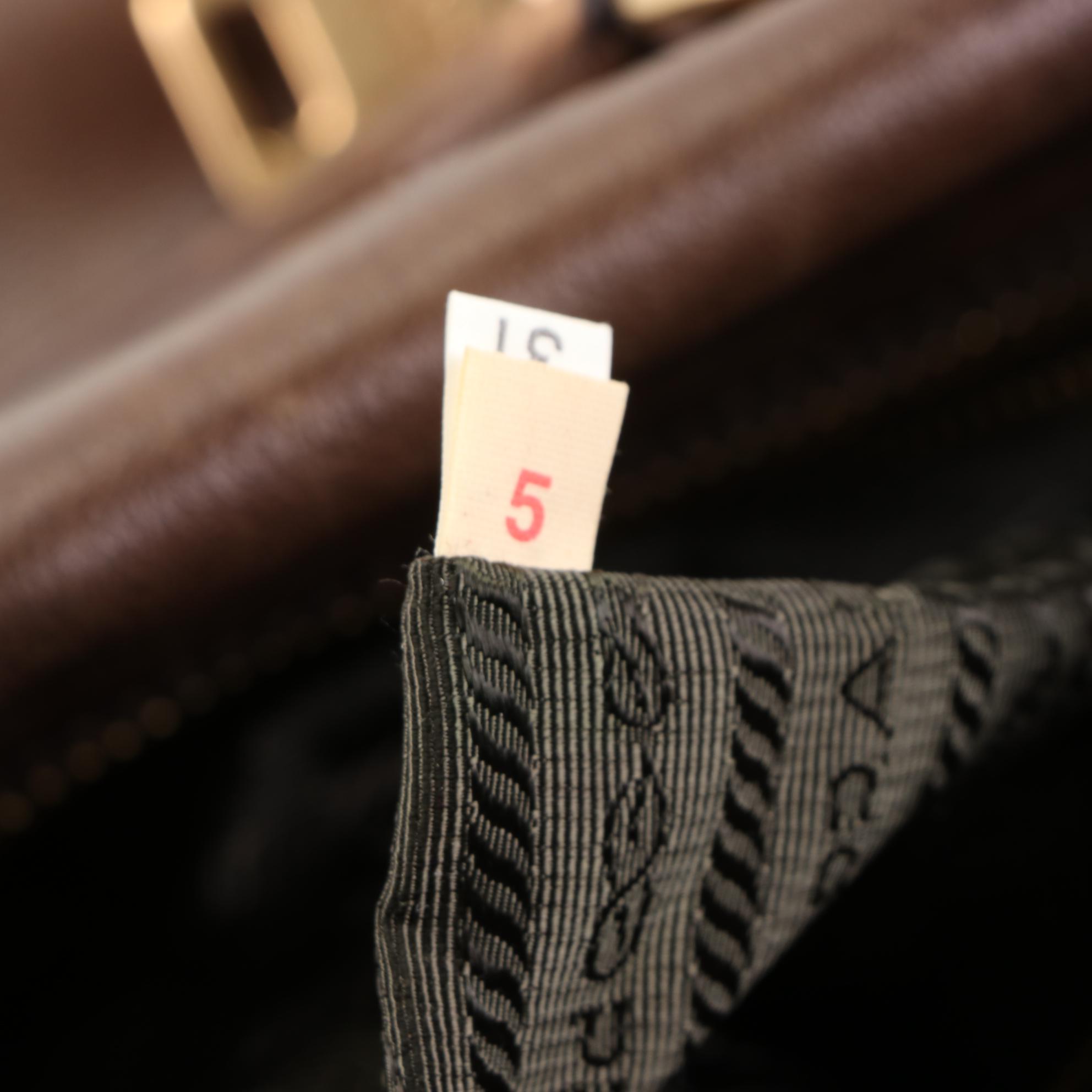 Prada Large Two-Way Shoulder Bag in Brown Leather