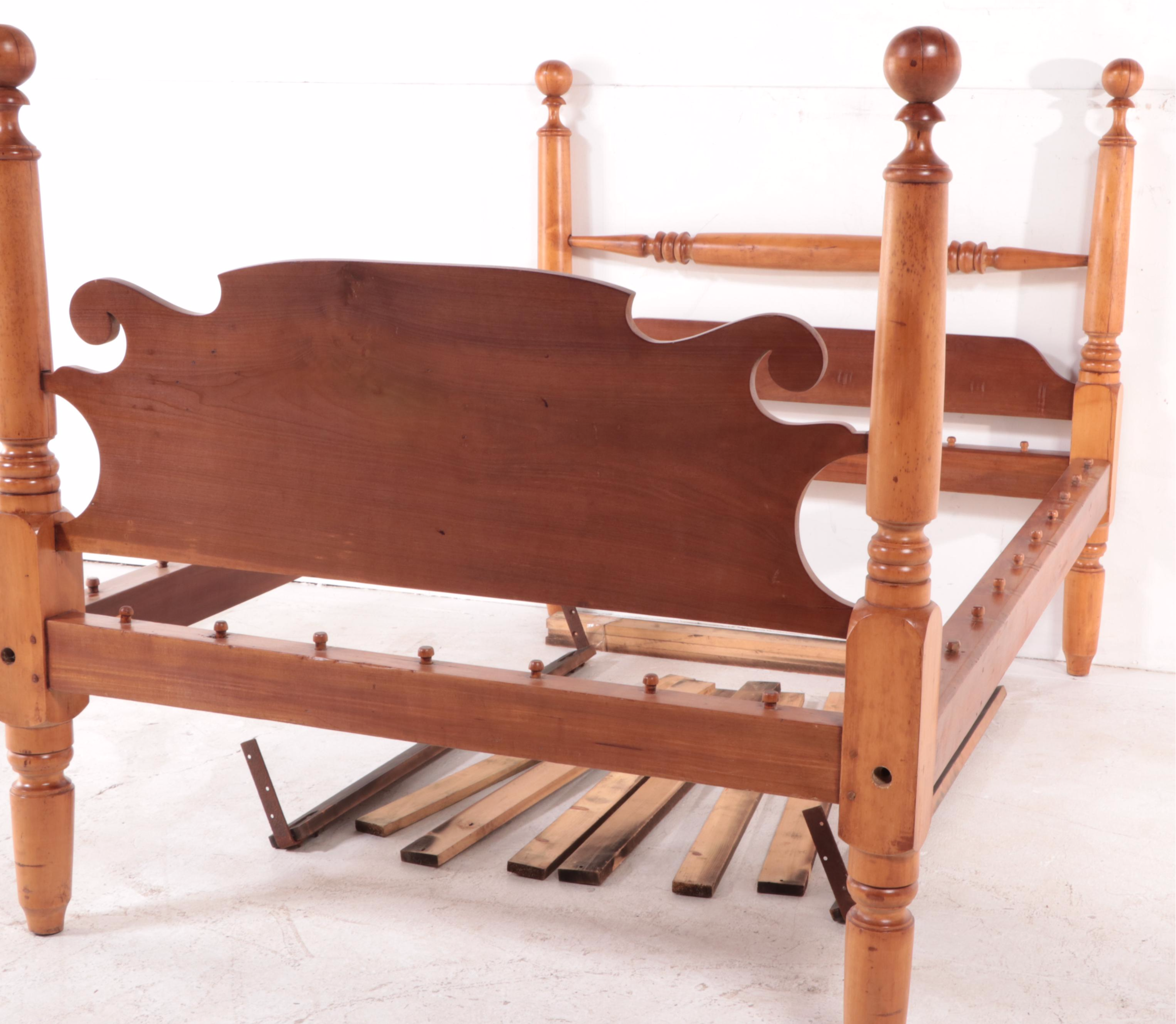 Late Federal Maple Rope Bed in 3/4 Size, Early to Mid-19th Century