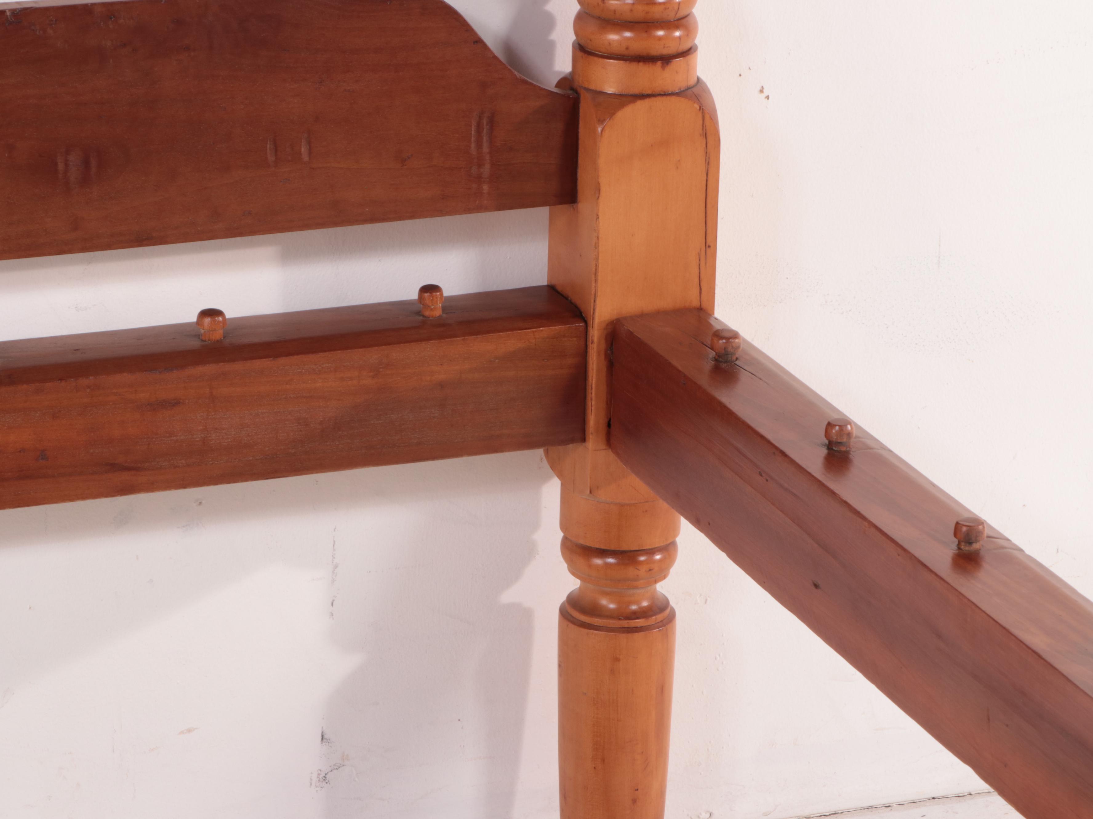 Late Federal Maple Rope Bed in 3/4 Size, Early to Mid-19th Century