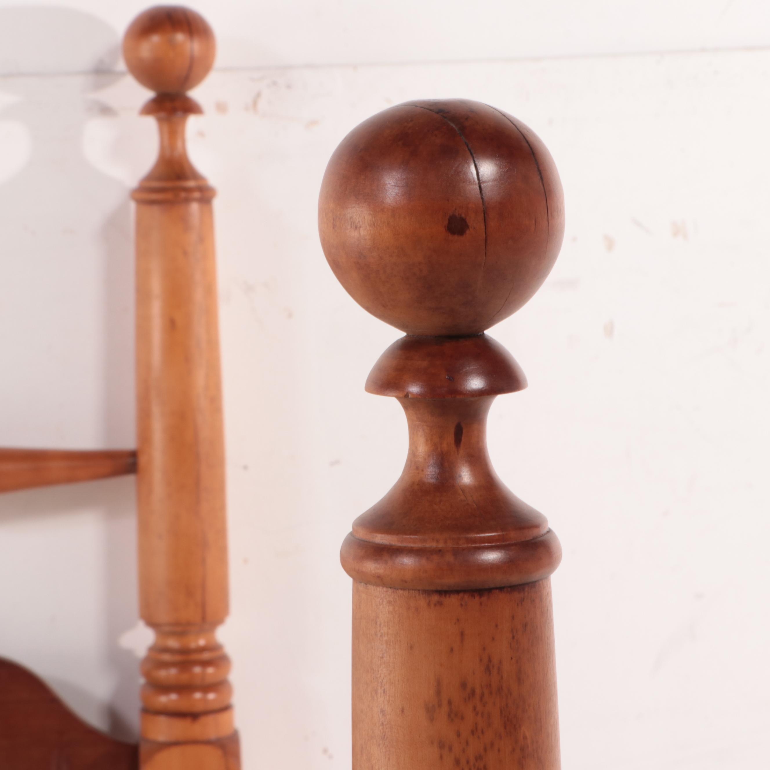 Late Federal Maple Rope Bed in 3/4 Size, Early to Mid-19th Century