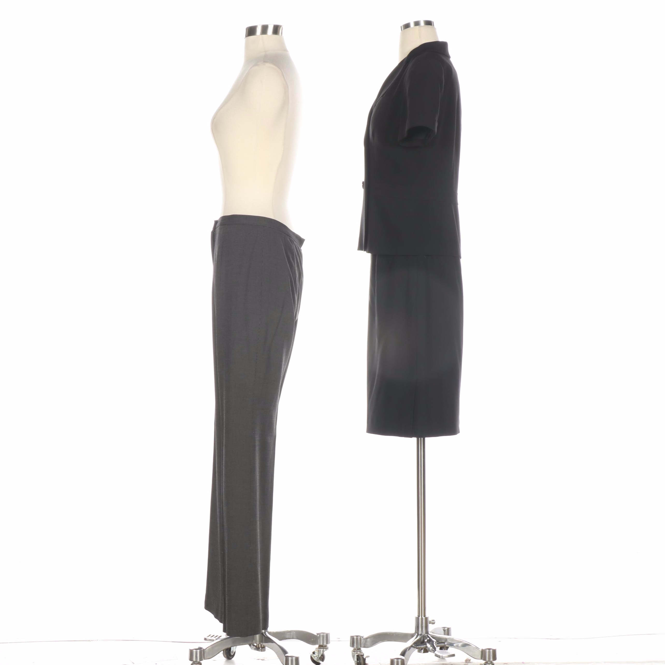 Ann Taylor Skirt Suit with Short Sleeve Jacket and Pant Suit