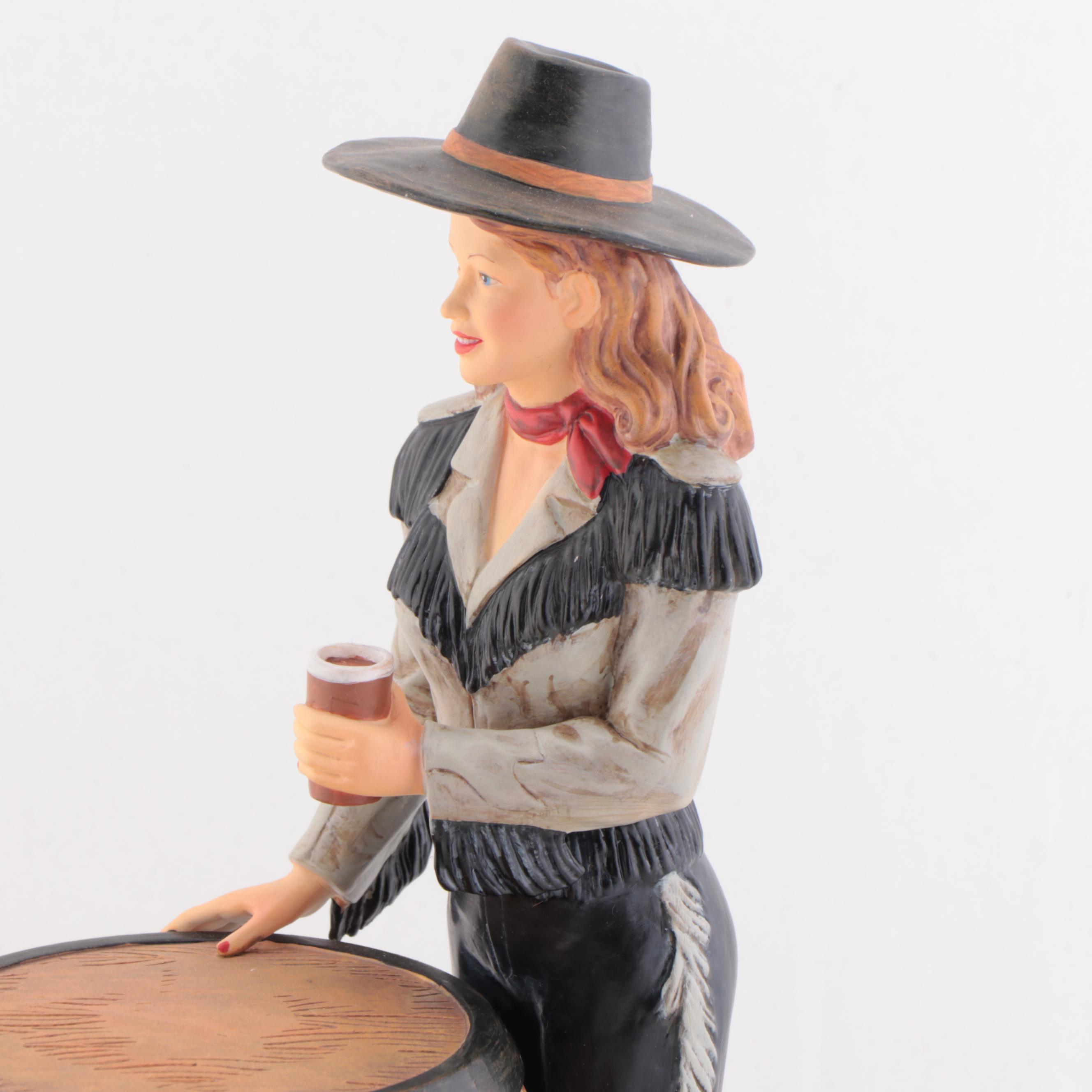 Signed Jim Beam Figural Ceramic Bourbon Whiskey Sample Decanter