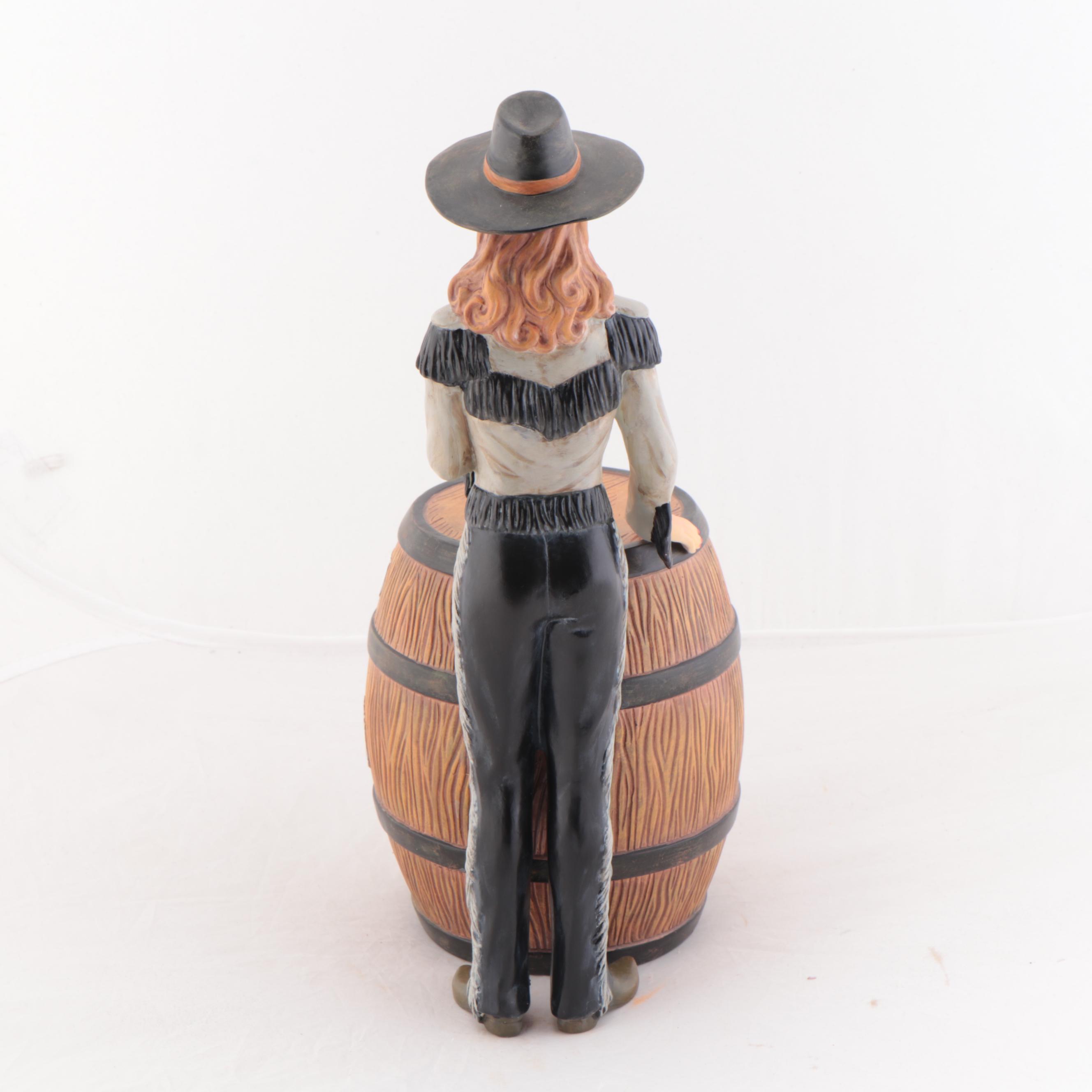 Signed Jim Beam Figural Ceramic Bourbon Whiskey Sample Decanter