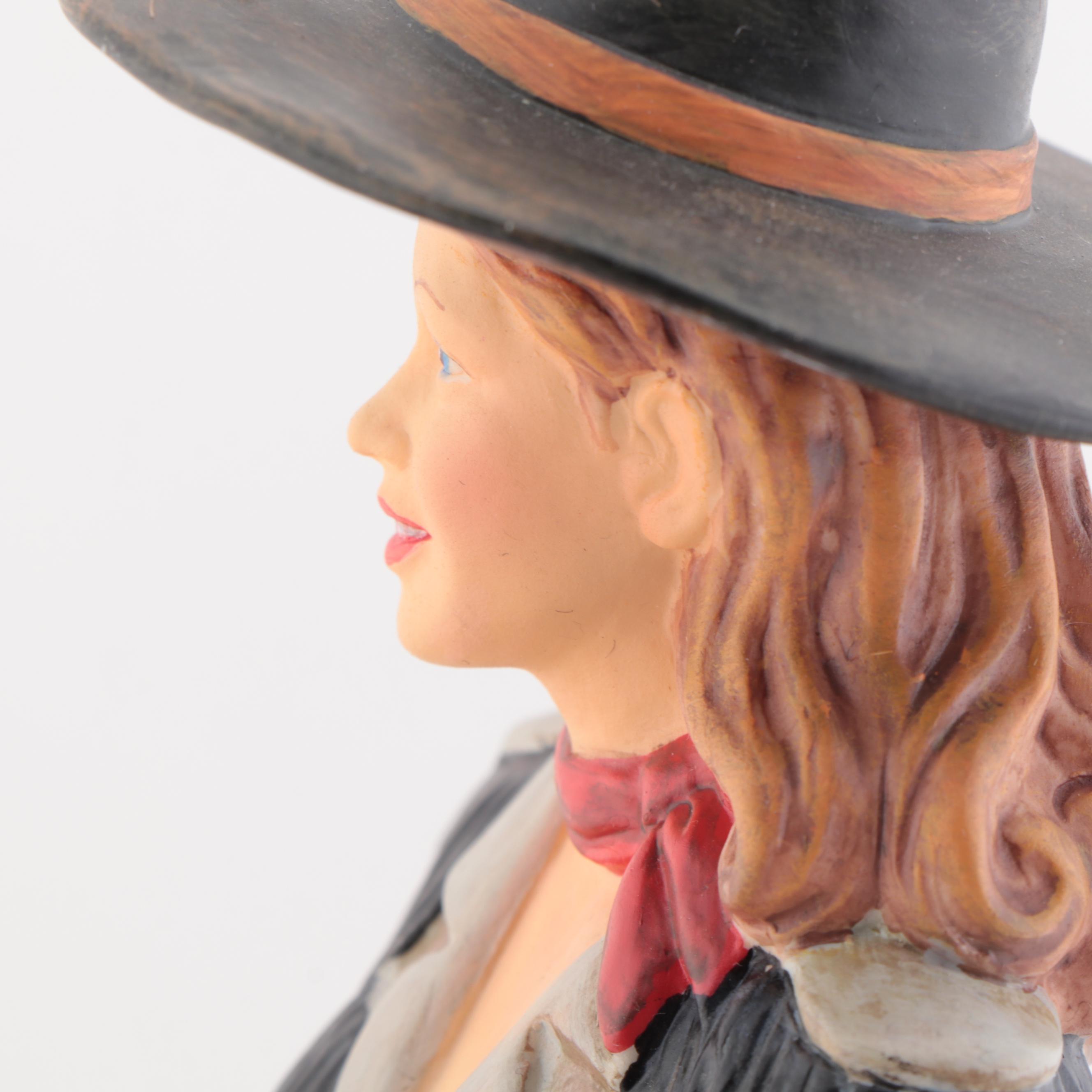 Signed Jim Beam Figural Ceramic Bourbon Whiskey Sample Decanter