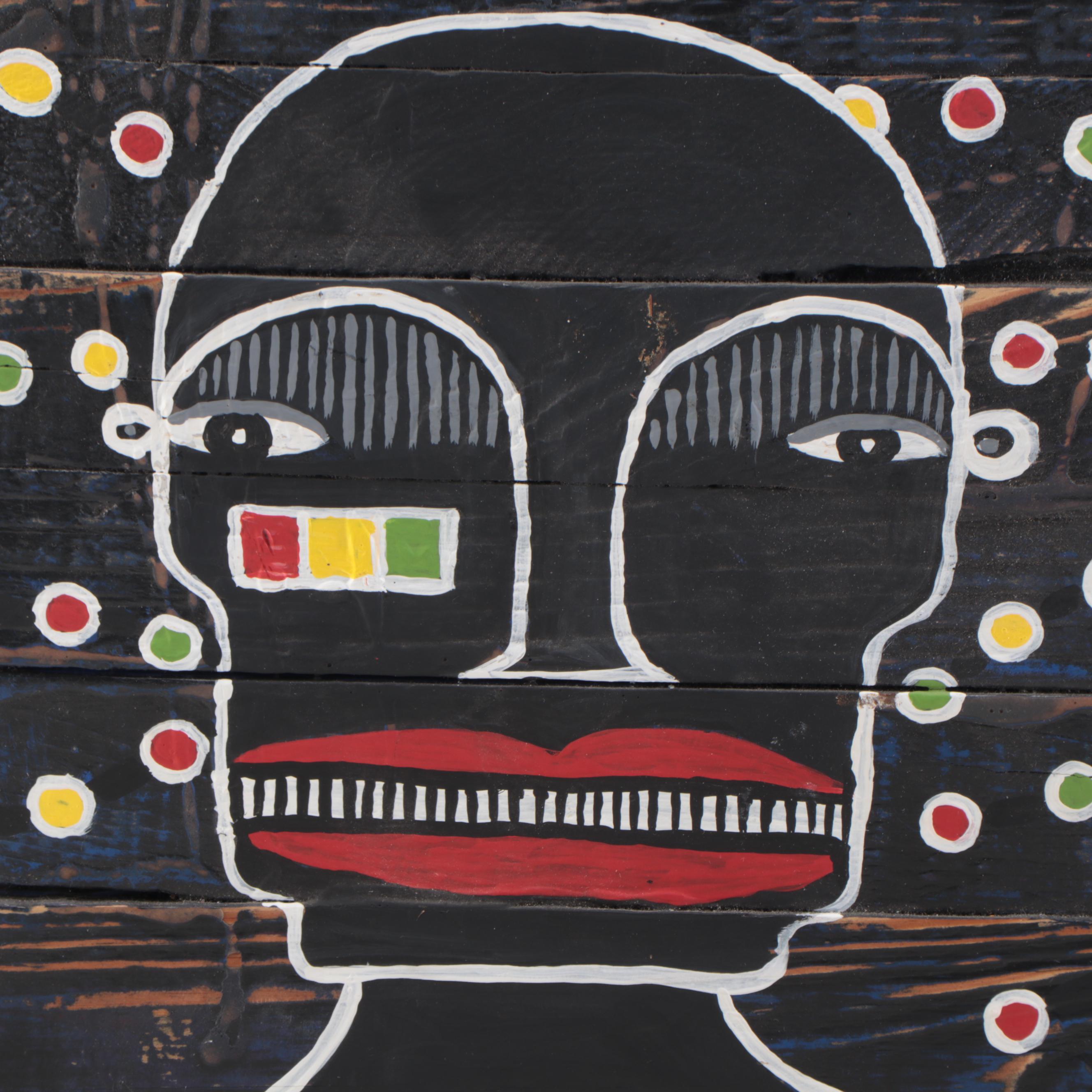 Dean Williams Folk Acrylic Painting "Dreadlocks," 2008