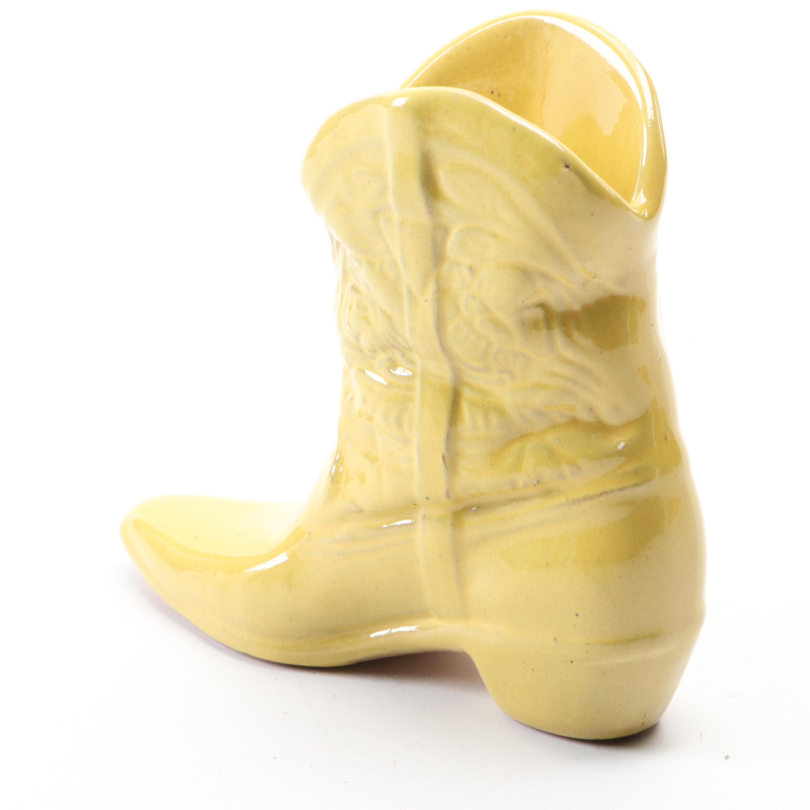 McCoy Pottery and Other Boot Shaped Planters and Mug