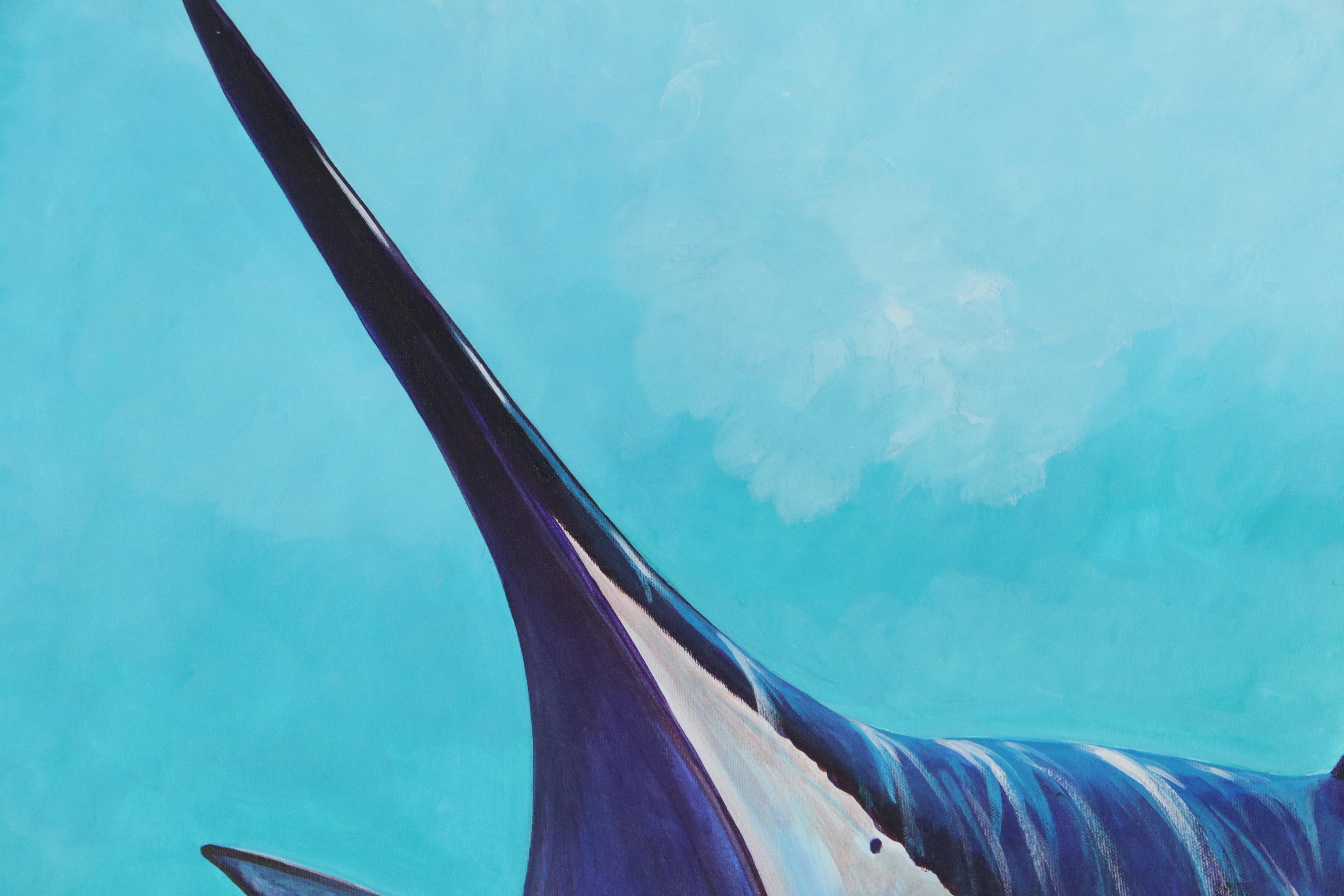 Guy Harvey Large-Scale Acrylic Painting of Swordfish and Mahi-Mahi, 2007