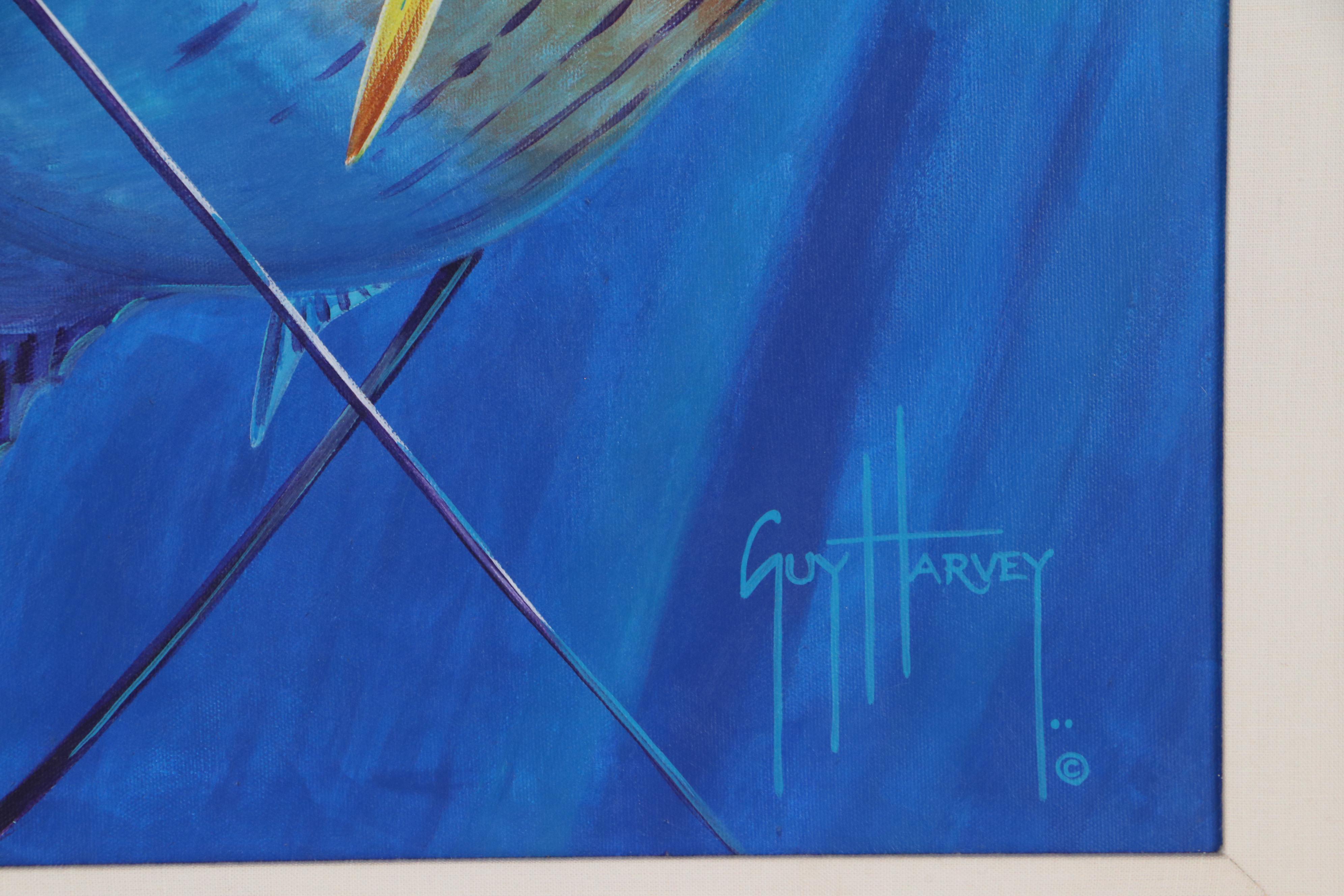 Guy Harvey Large-Scale Acrylic Painting of Swordfish and Mahi-Mahi, 2007