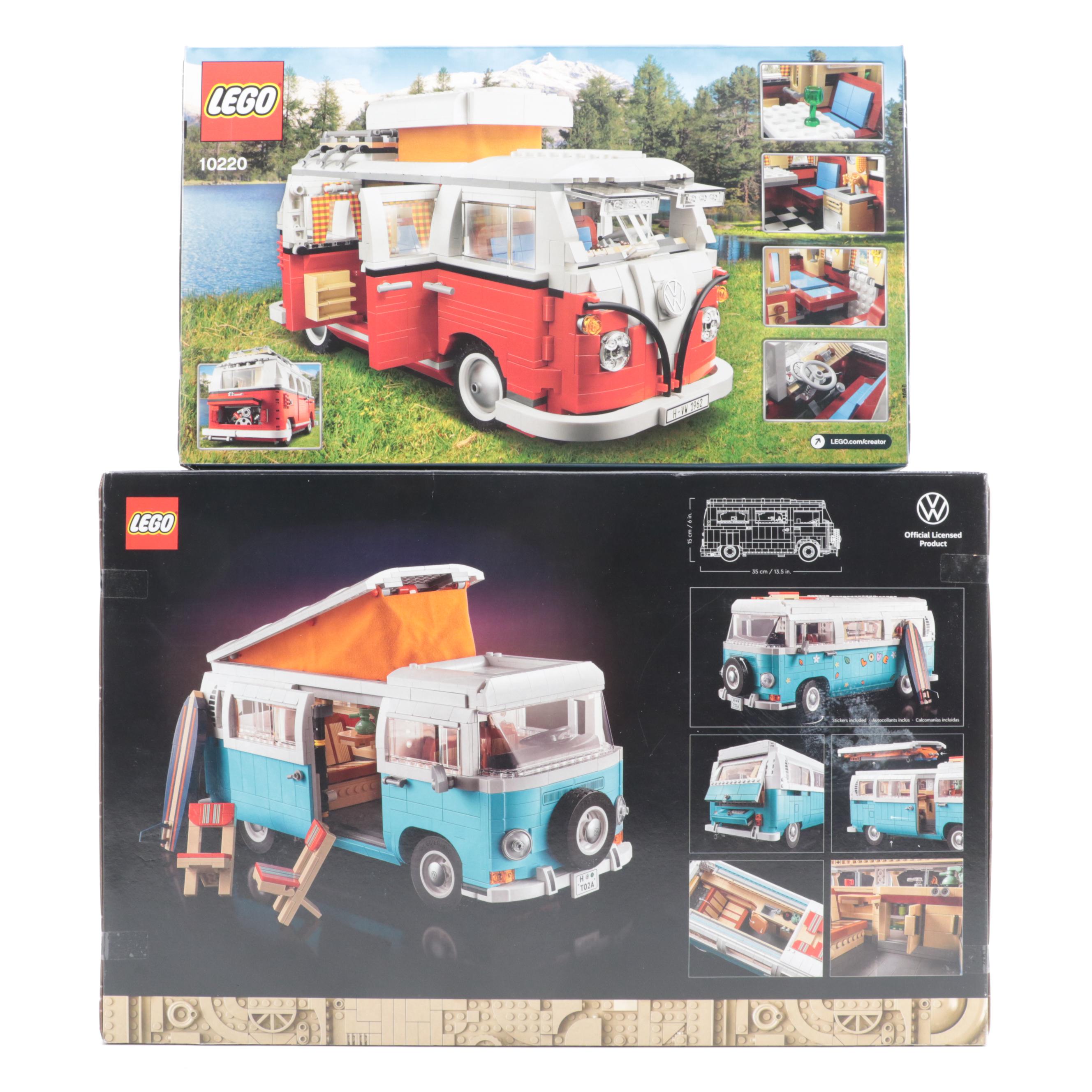 LEGO Volkswagen T1 and T2 Camper Van Building Sets
