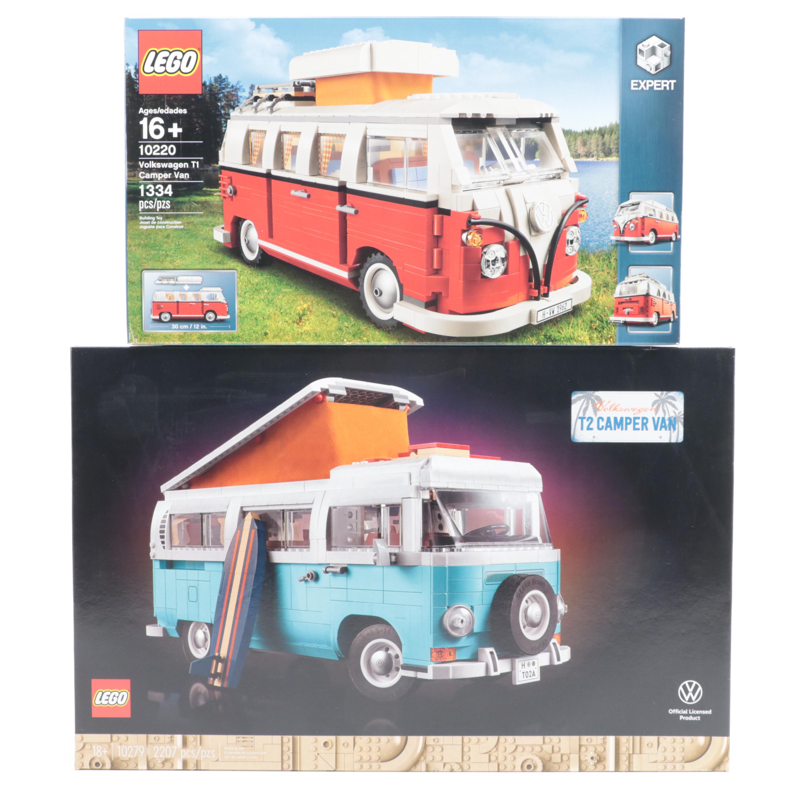 LEGO Volkswagen T1 and T2 Camper Van Building Sets