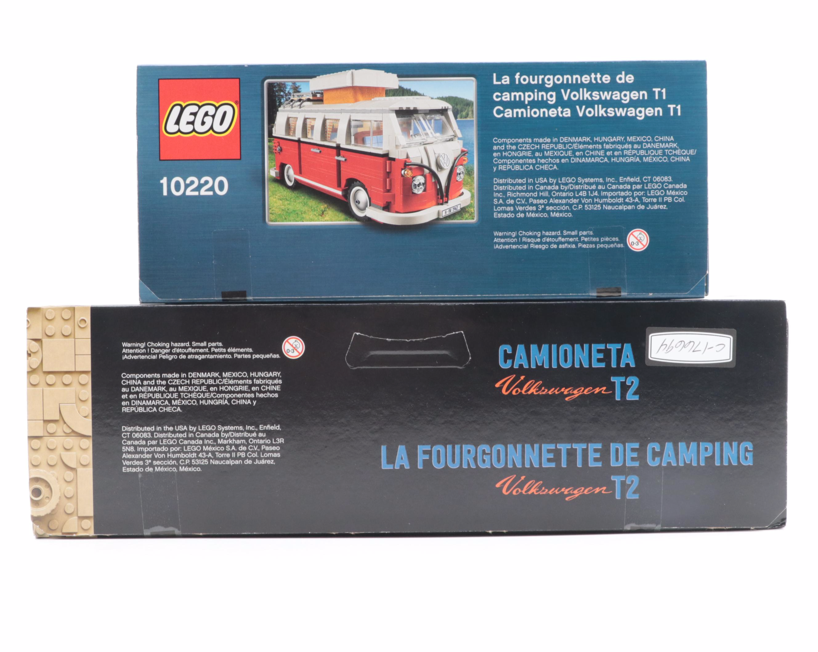LEGO Volkswagen T1 and T2 Camper Van Building Sets