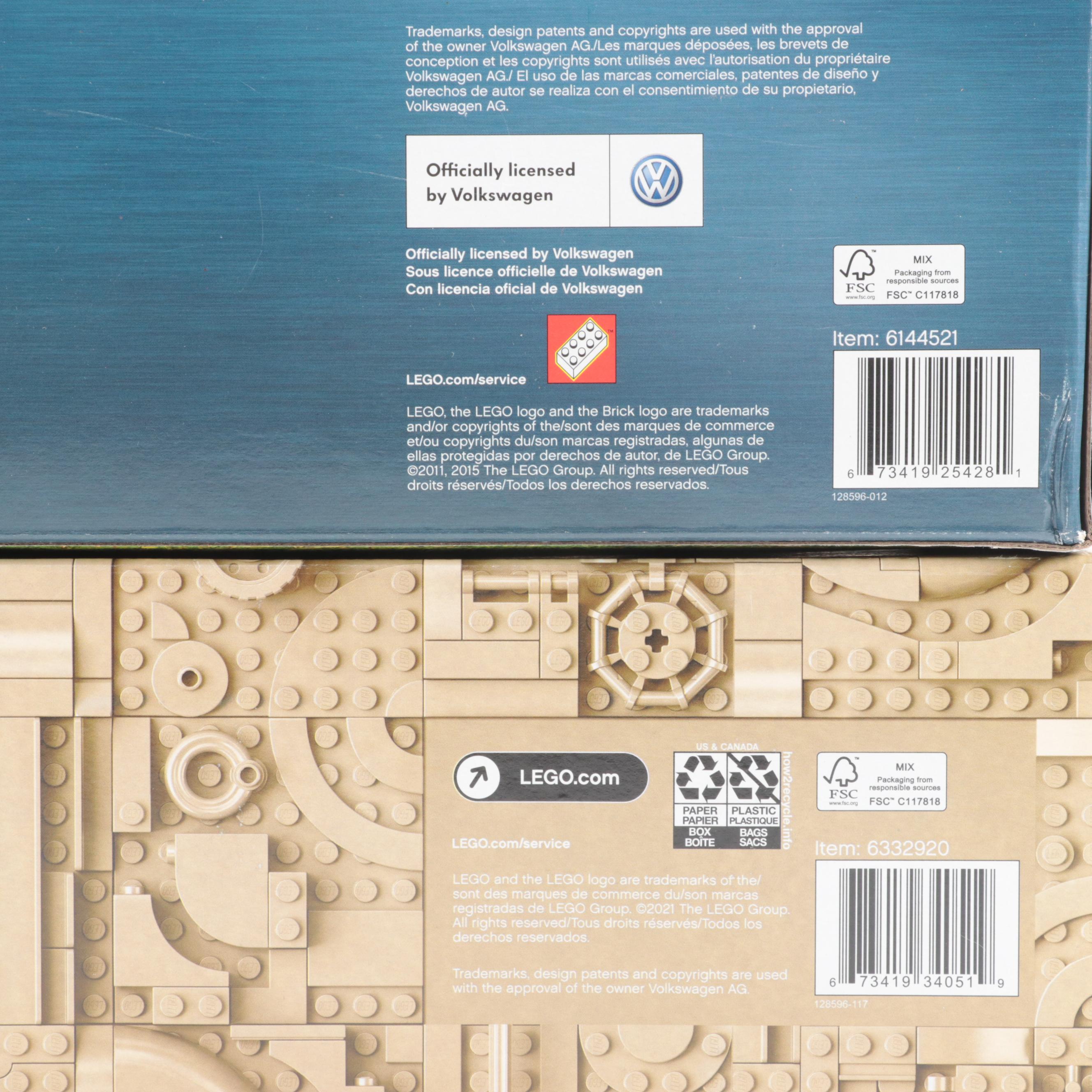 LEGO Volkswagen T1 and T2 Camper Van Building Sets