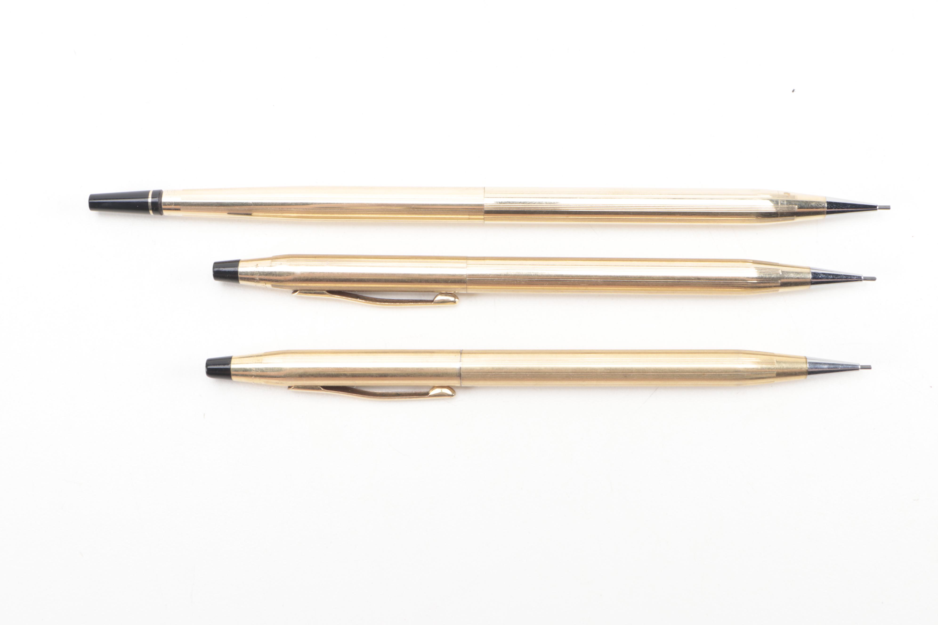 Cross Century and Other 10, 12 and 14K Gold Filled Cross Pencils and Pens