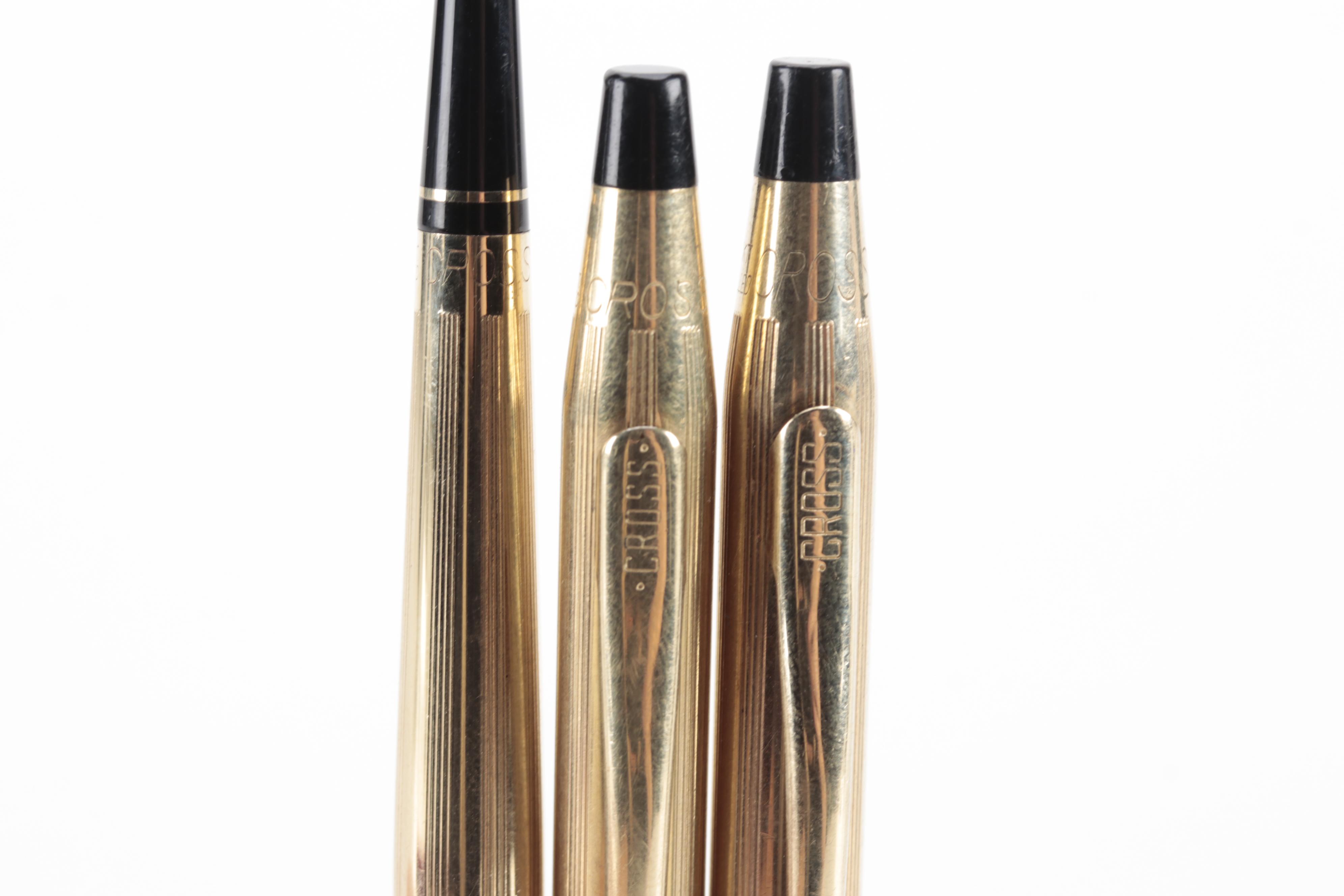 Cross Century and Other 10, 12 and 14K Gold Filled Cross Pencils and Pens