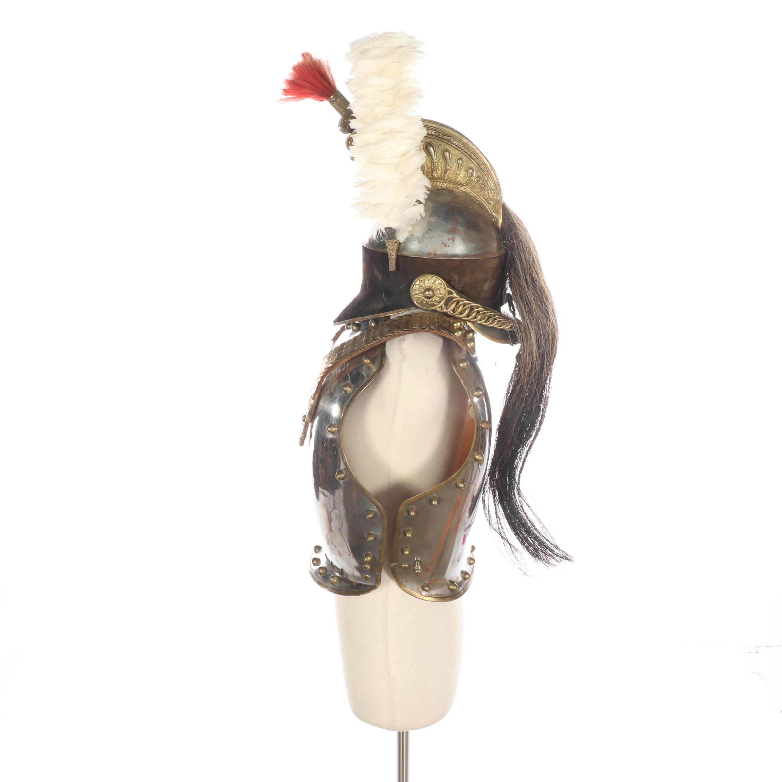 British Household Cavalry Armour Cuirass and 19th Century Casque de Troupe