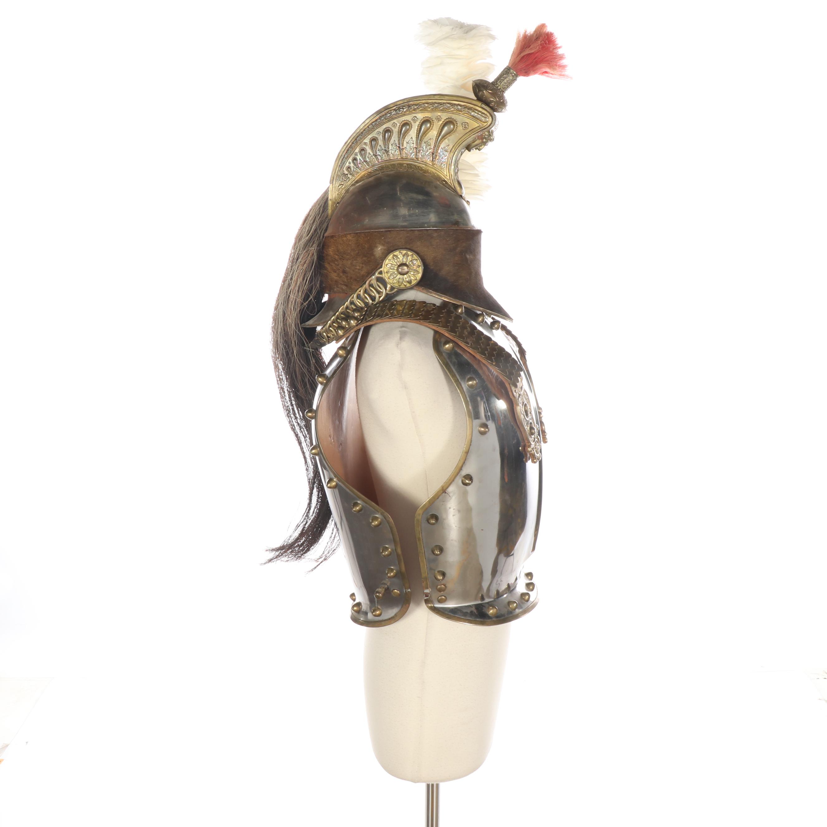 British Household Cavalry Armour Cuirass and 19th Century Casque de Troupe