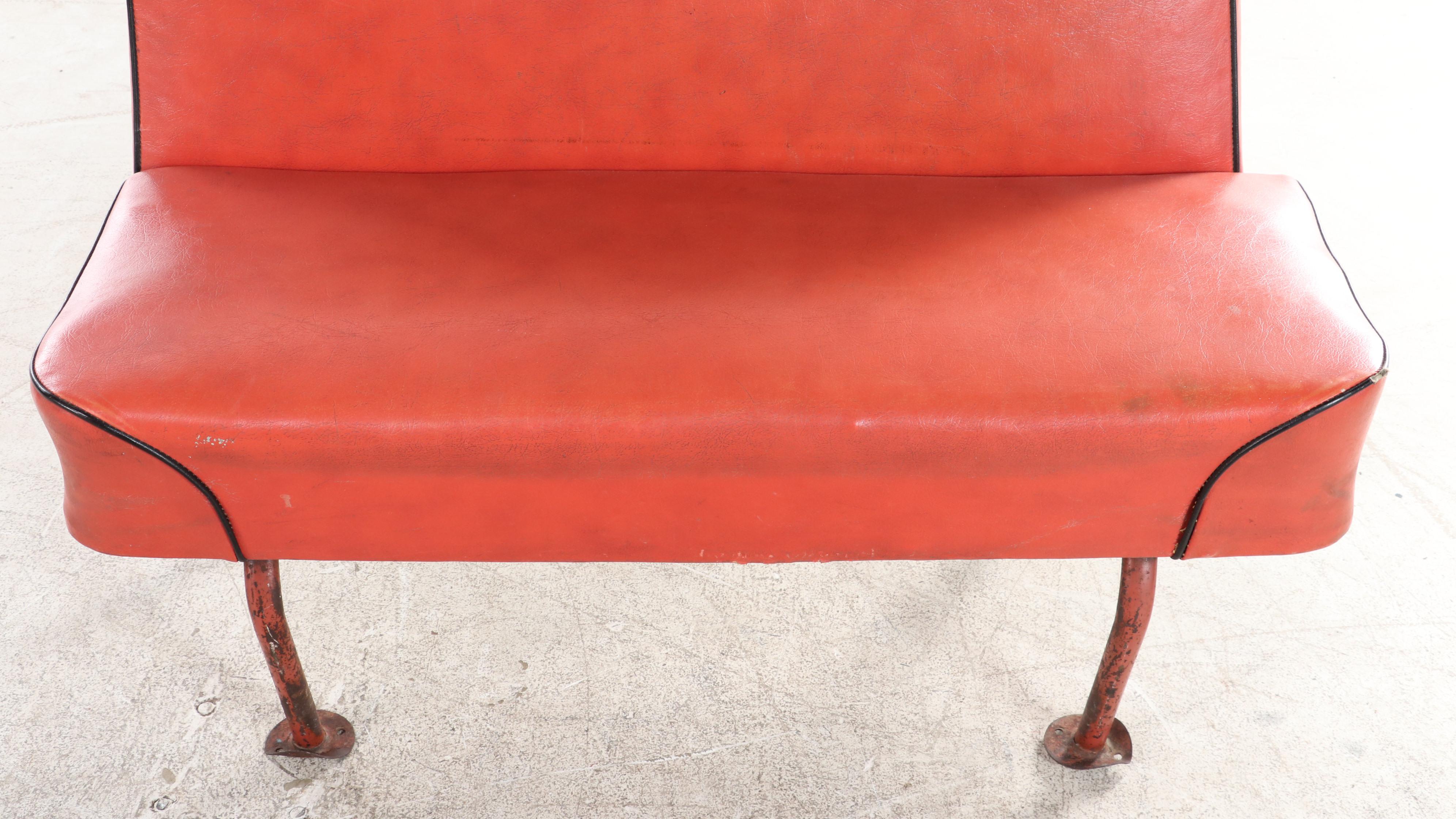 Metal and Vinyl Bus Bench Seat, Mid-20th Century