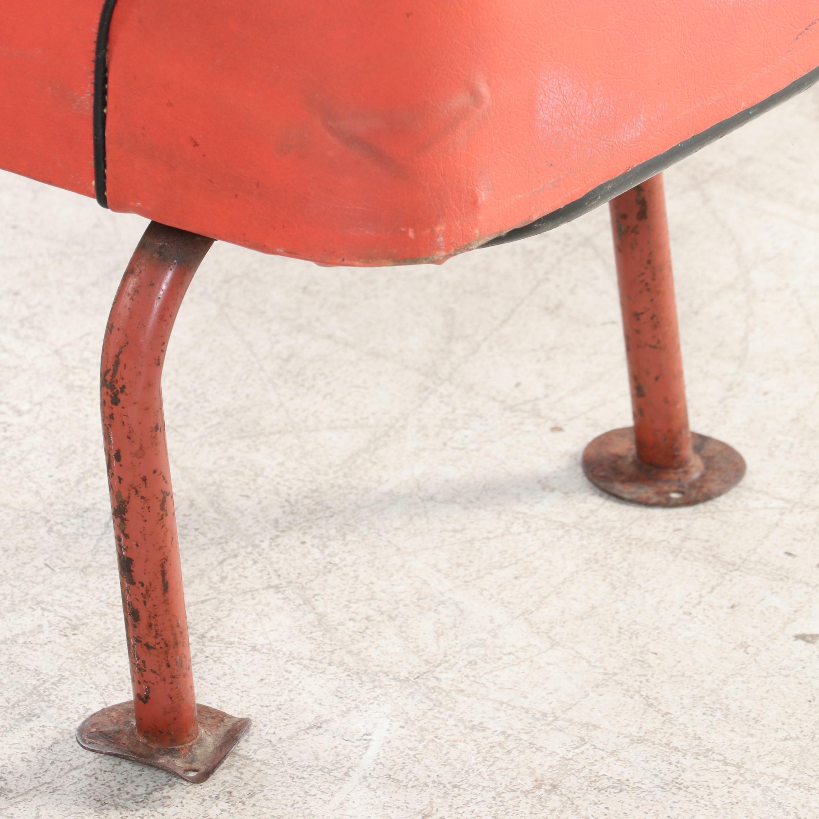 Metal and Vinyl Bus Bench Seat, Mid-20th Century