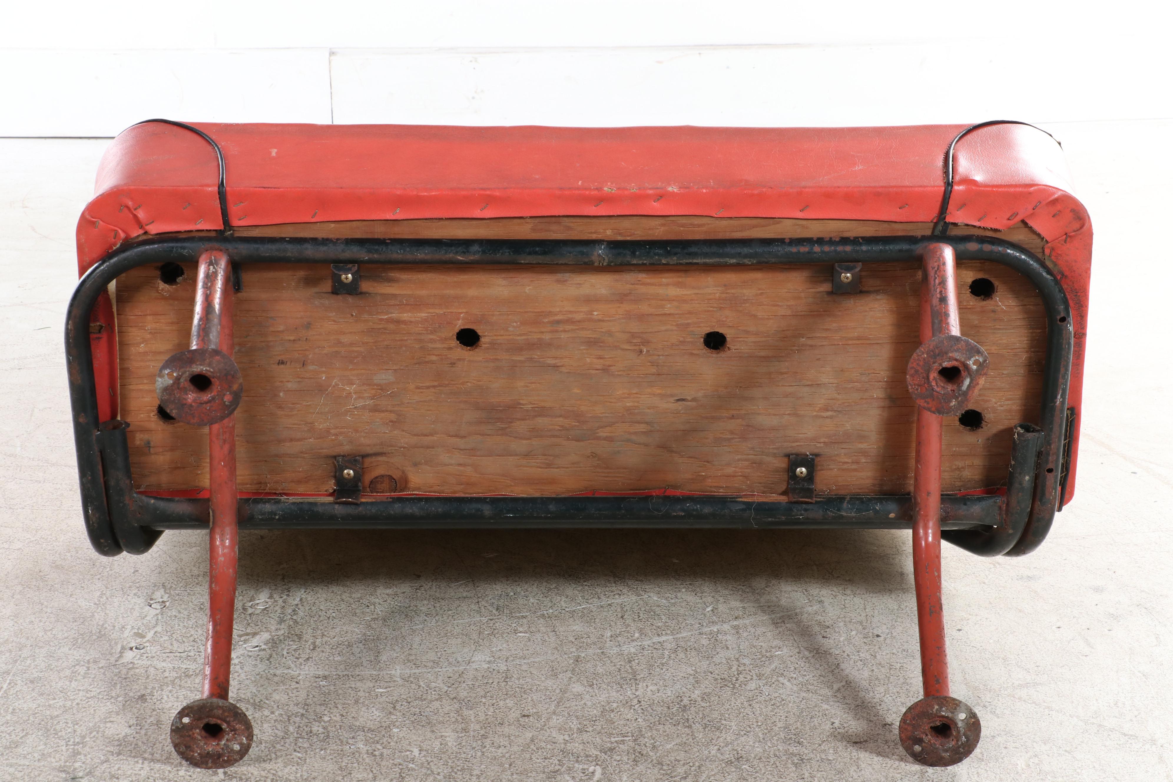 Metal and Vinyl Bus Bench Seat, Mid-20th Century