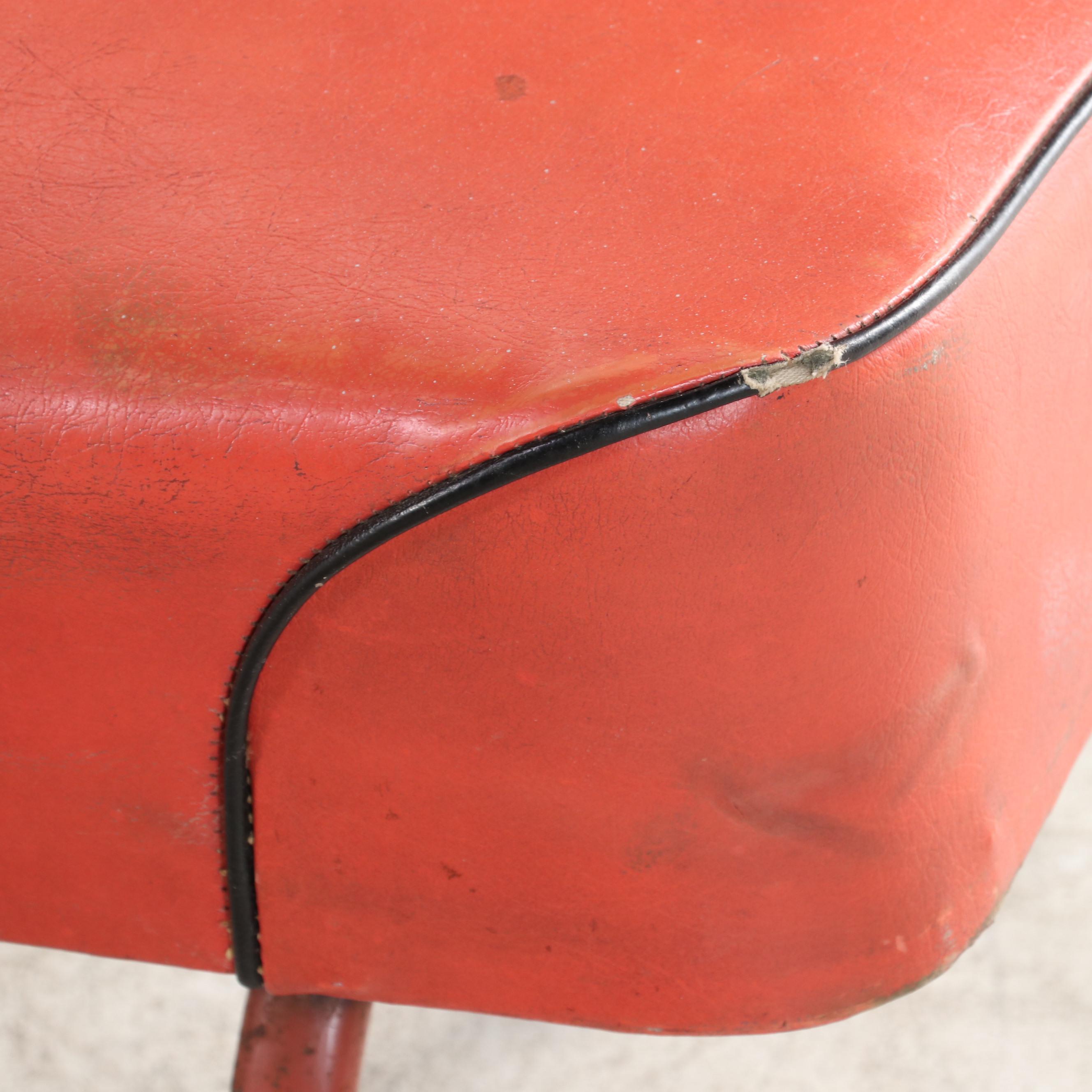 Metal and Vinyl Bus Bench Seat, Mid-20th Century