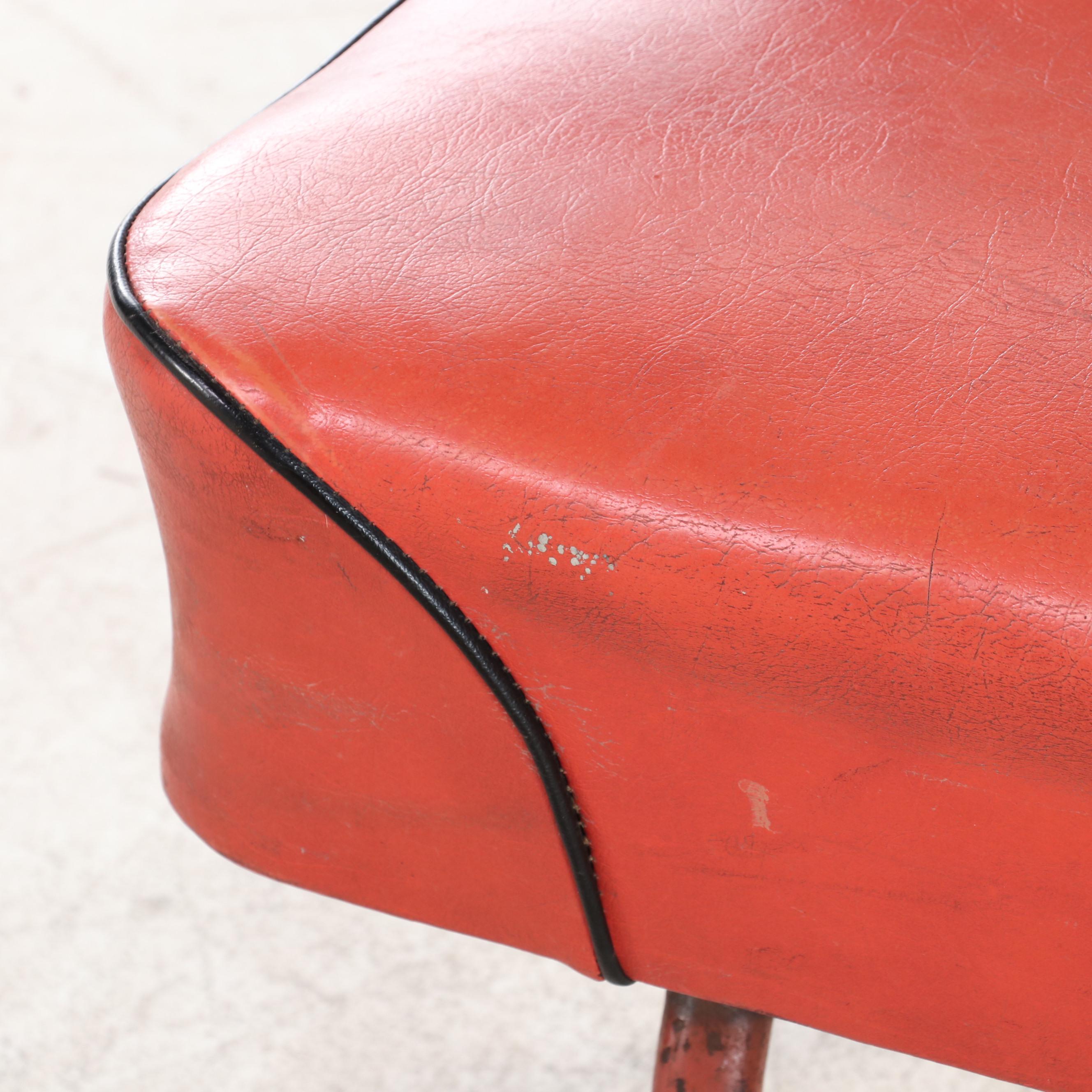 Metal and Vinyl Bus Bench Seat, Mid-20th Century