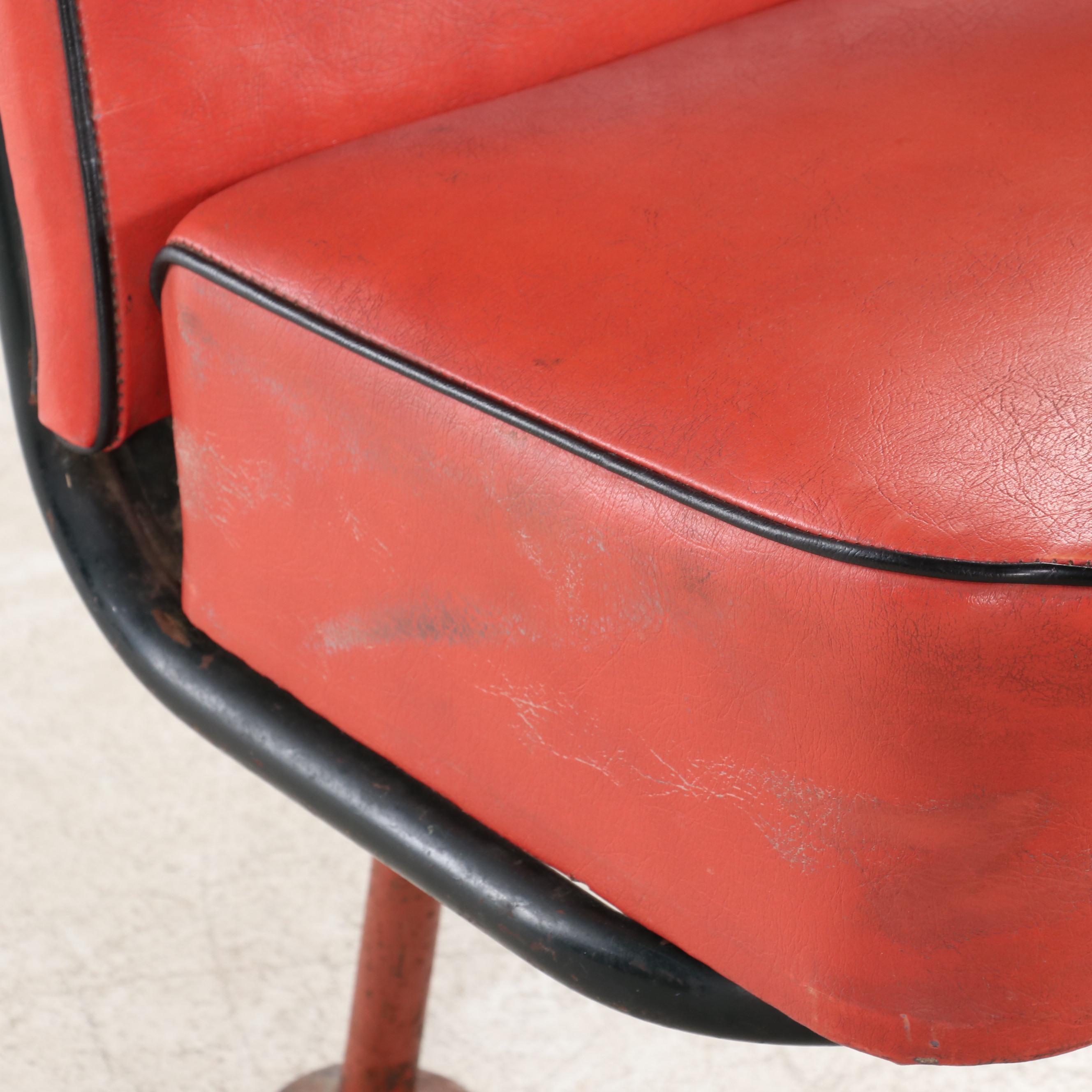 Metal and Vinyl Bus Bench Seat, Mid-20th Century