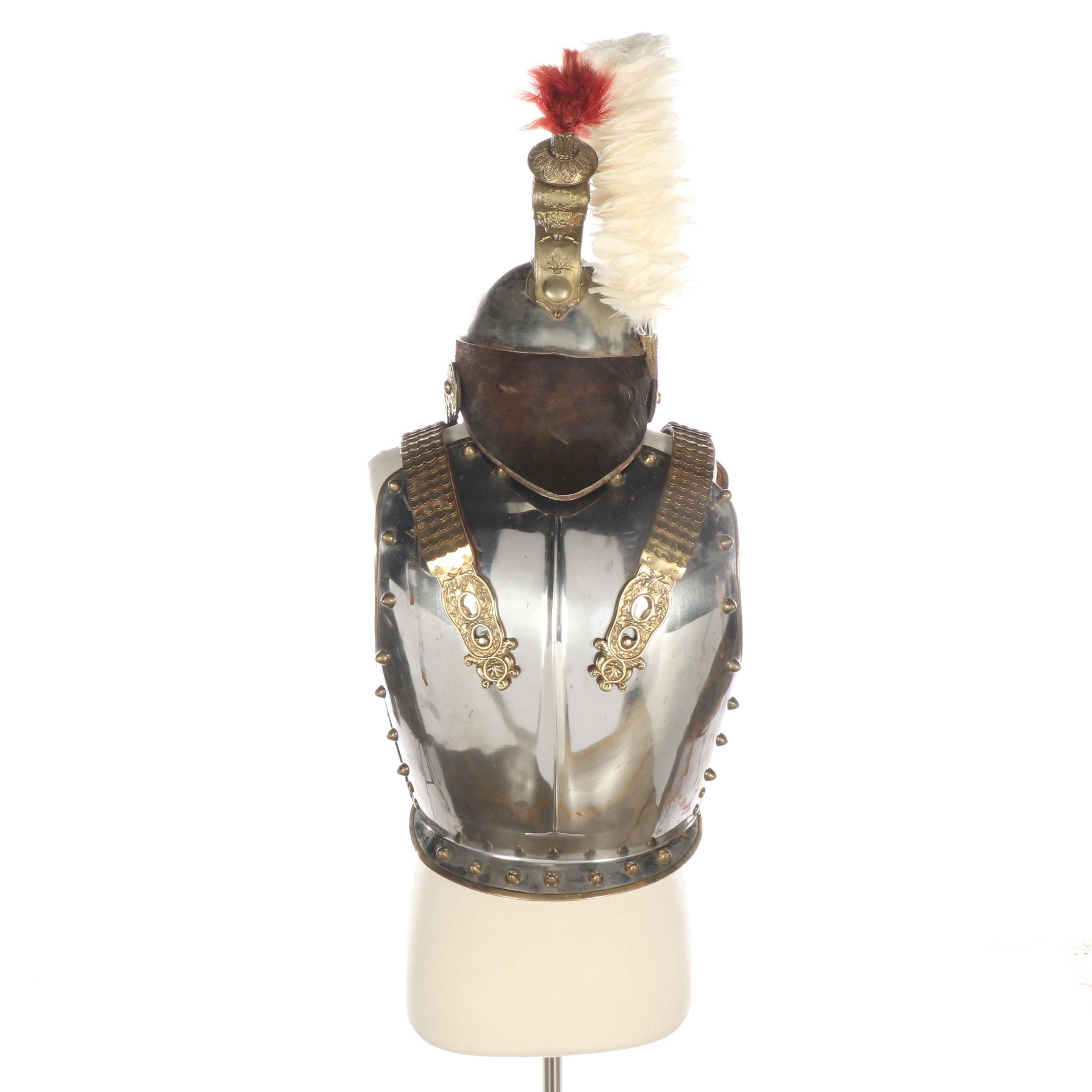 British Household Cavalry Armour Cuirass and 19th Century Casque de Troupe