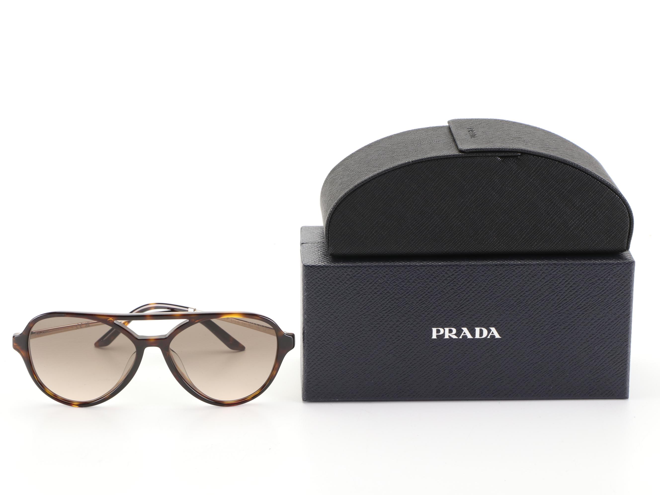 Prada SPR13W-F Sunglasses in Havana with Case and Box