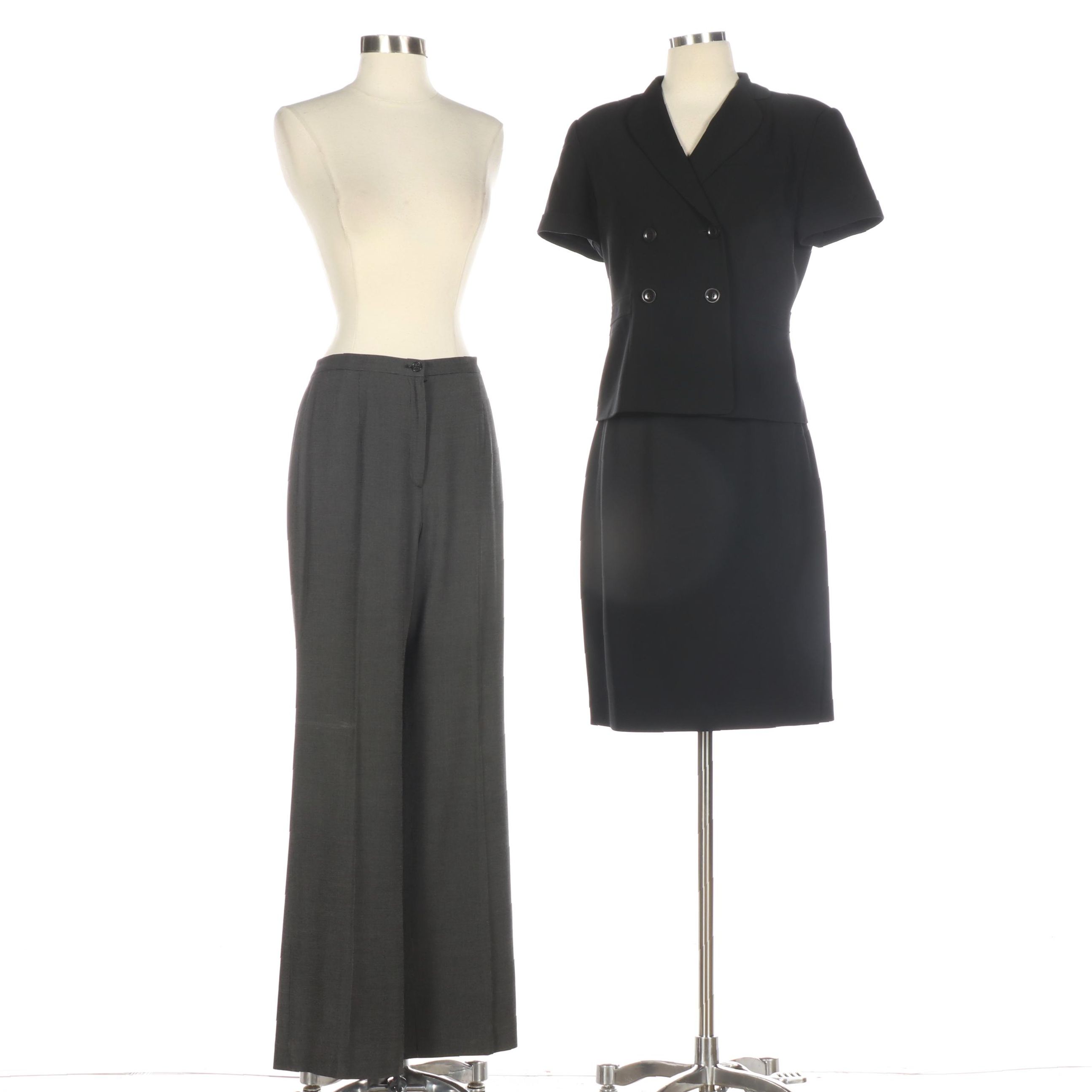 Ann Taylor Skirt Suit with Short Sleeve Jacket and Pant Suit