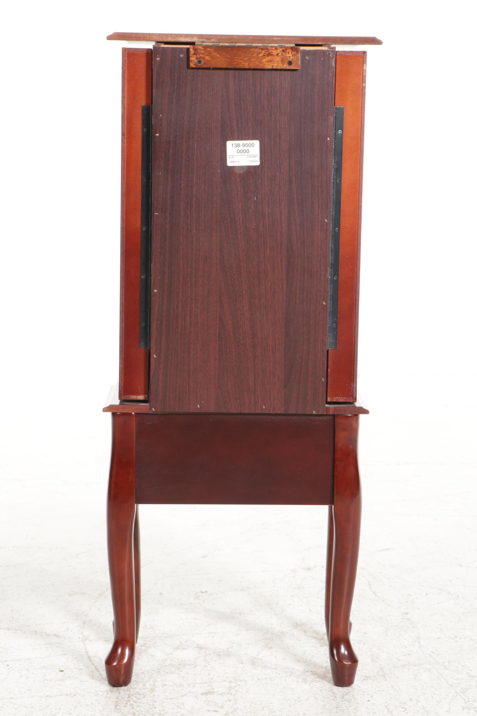 Queen Anne Style Cherry Jewelry Armoire