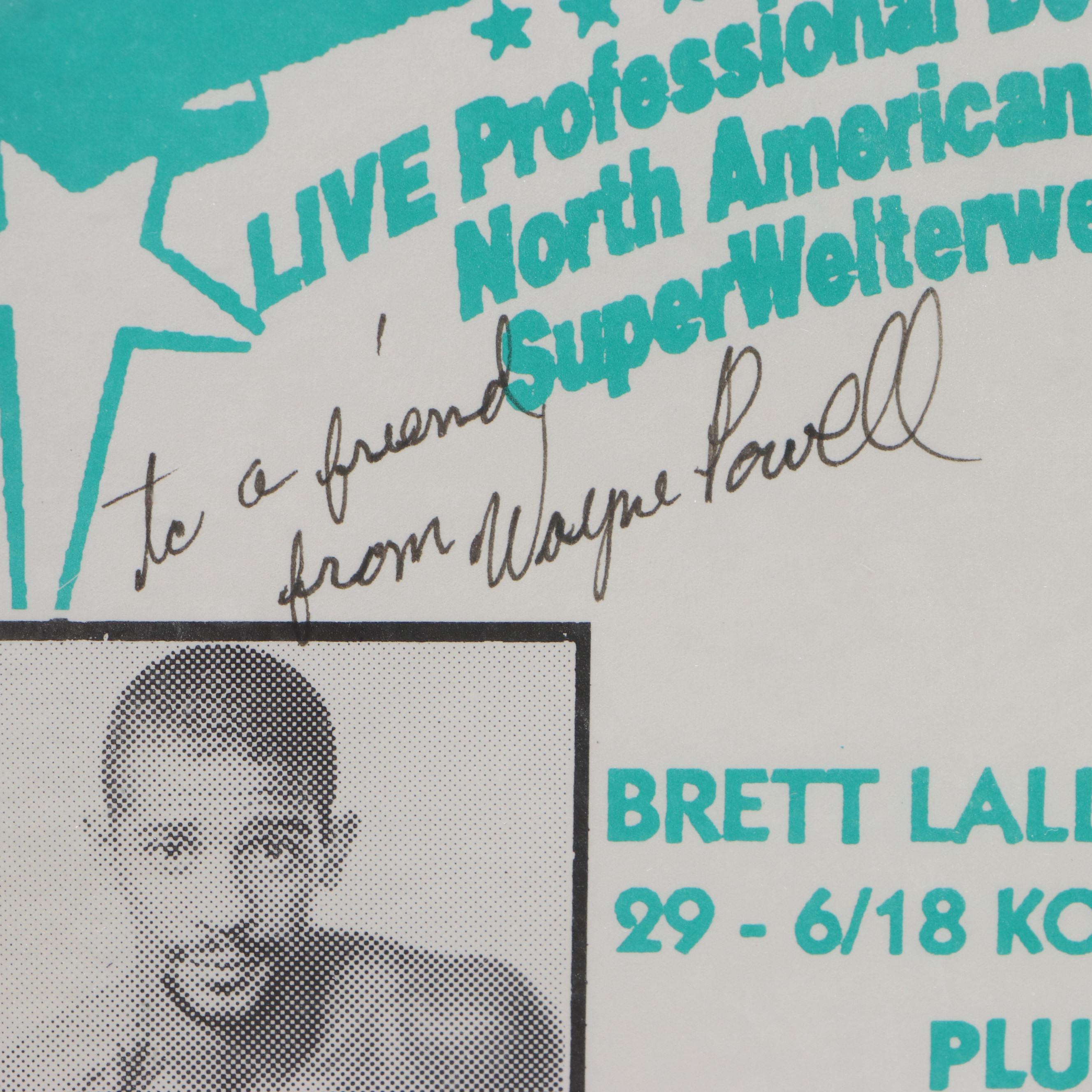 Tyson and Frazier Signed Boxing Gloves with Powell and Biggs Signed Promo Poster