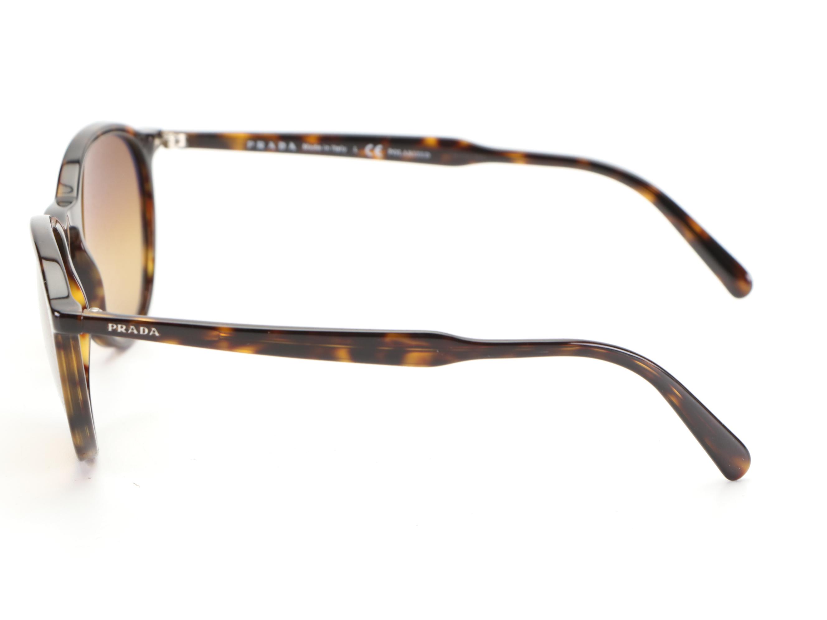 Prada SPR05X Polarized Sunglasses in Havana with Case and Box