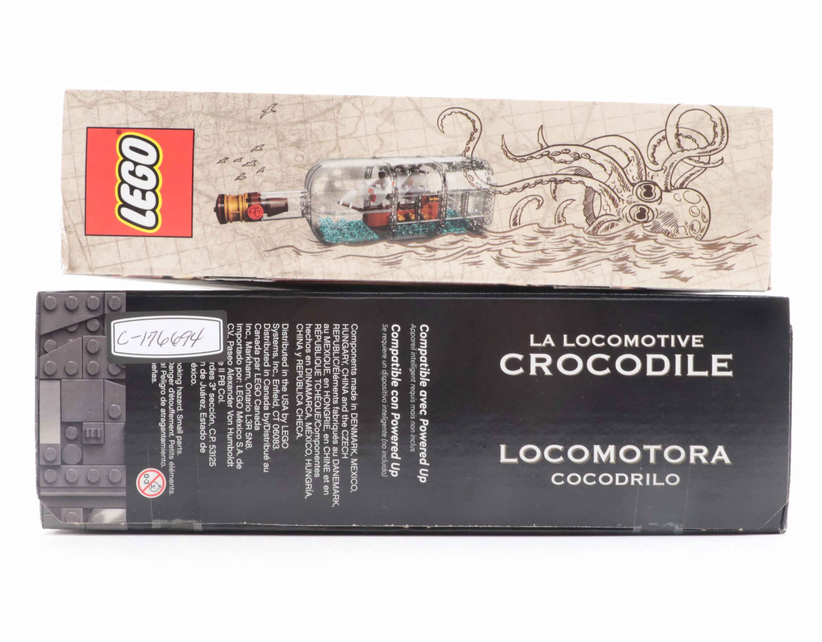 LEGO Crocodile Locomotive, Ship in a Bottle, Minifigures and More Toy Sets