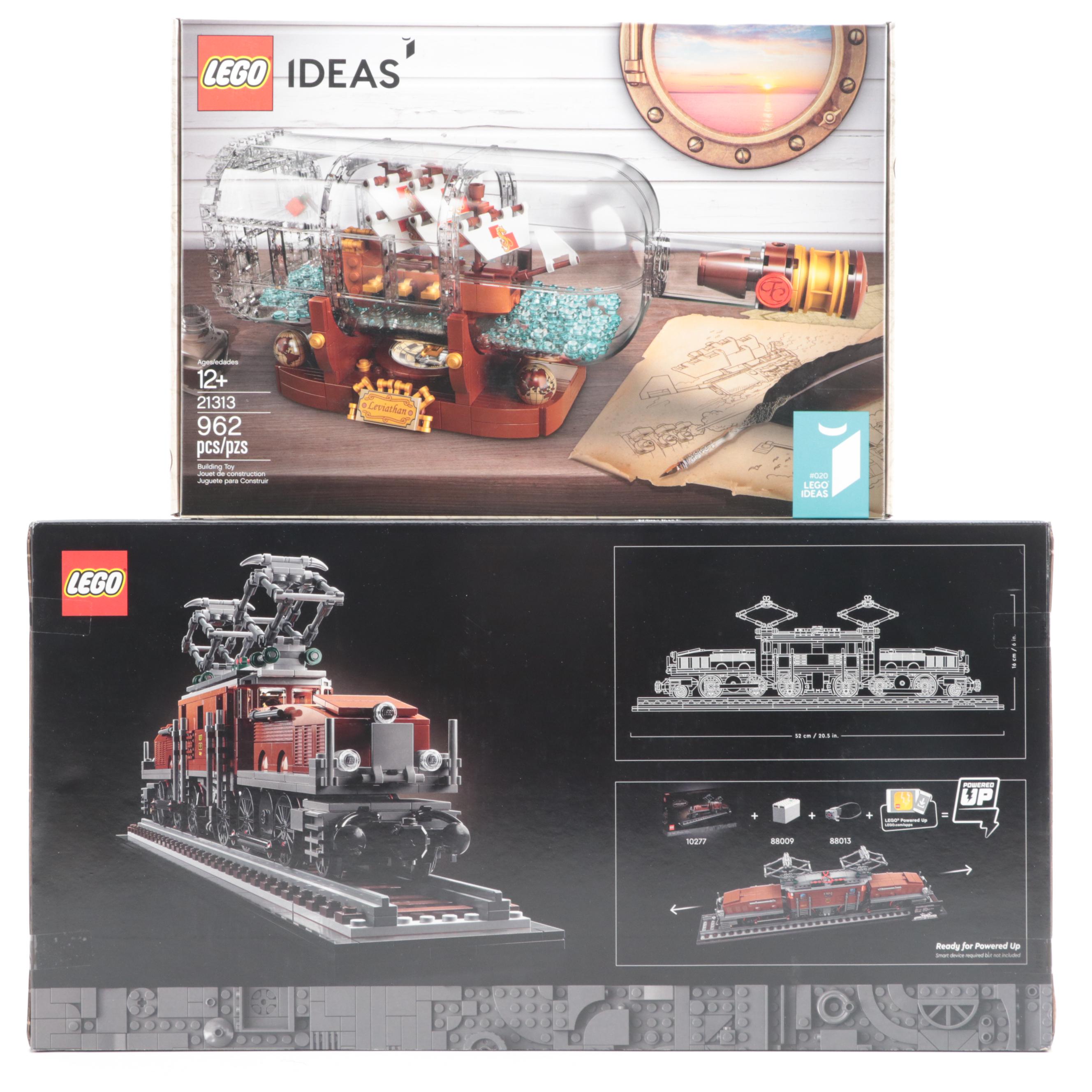 LEGO Crocodile Locomotive, Ship in a Bottle, Minifigures and More Toy Sets