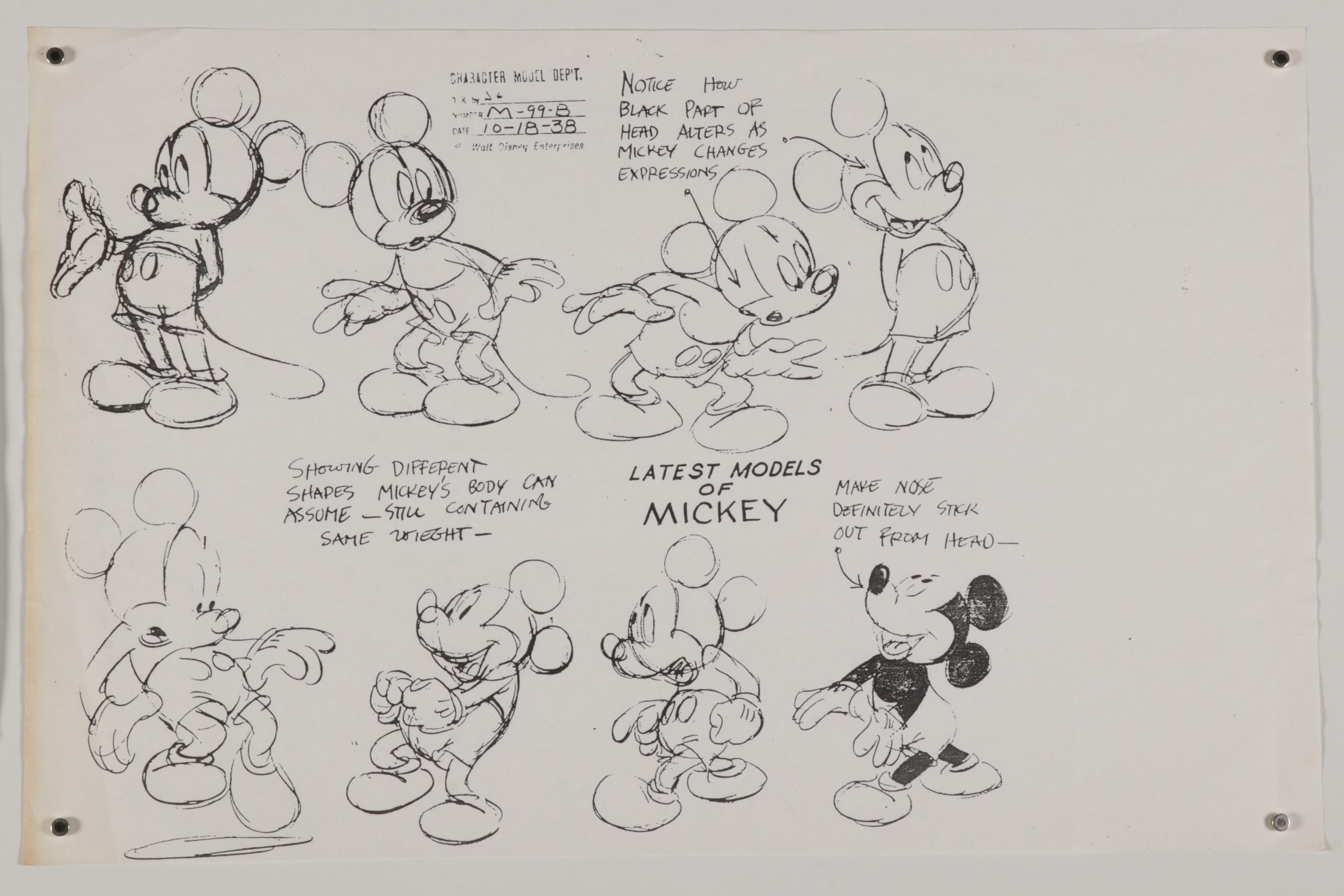 Character Model Sketches Lithographs After Walt Disney and Charles Schulz