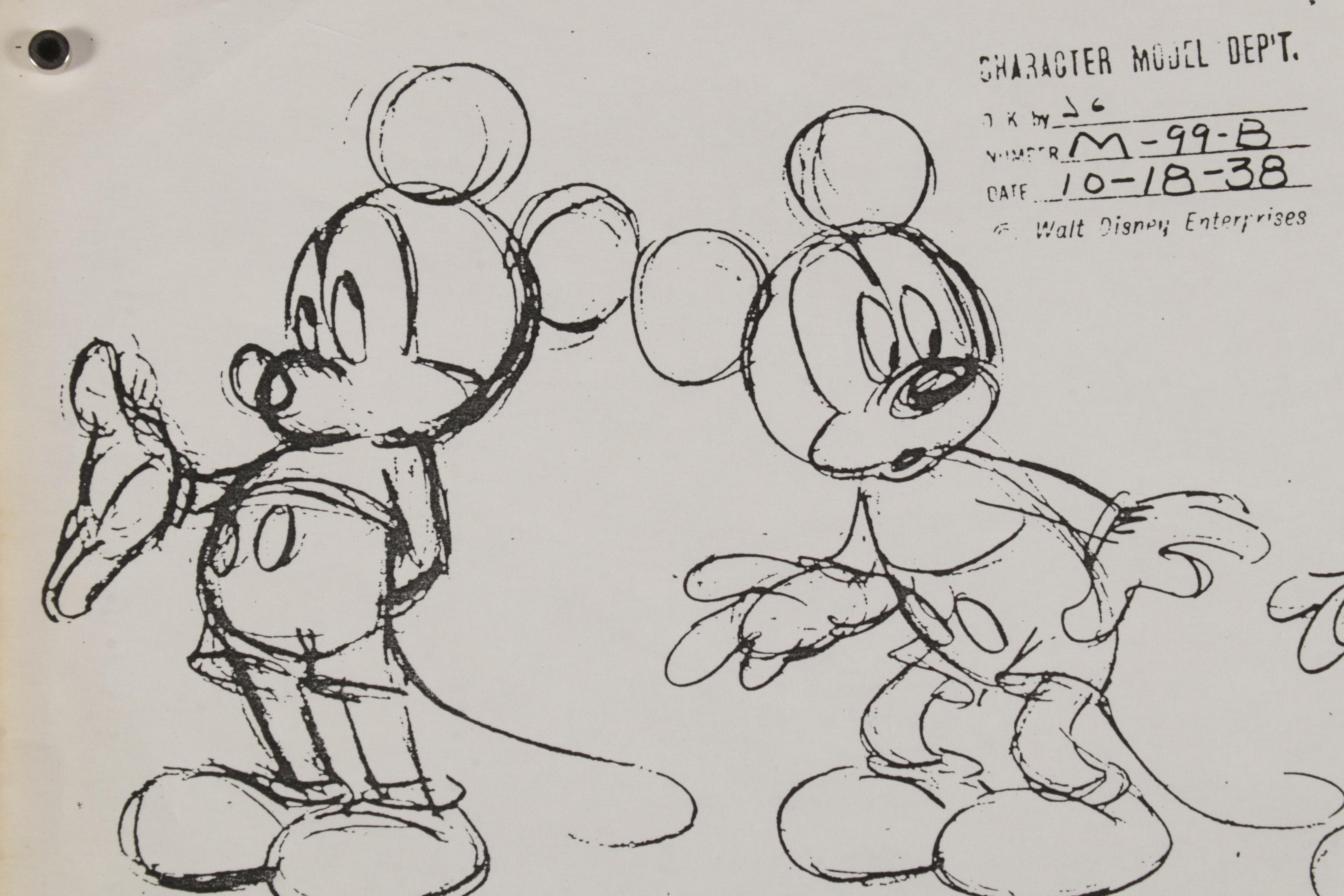 Character Model Sketches Lithographs After Walt Disney and Charles Schulz