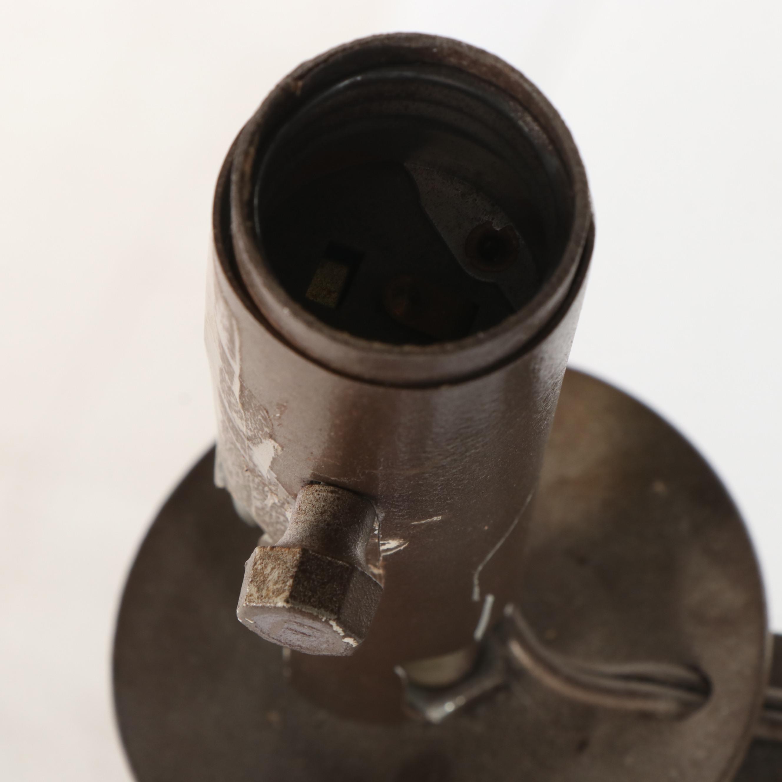 Two Colonial Style Wrought Iron Floor Lamps