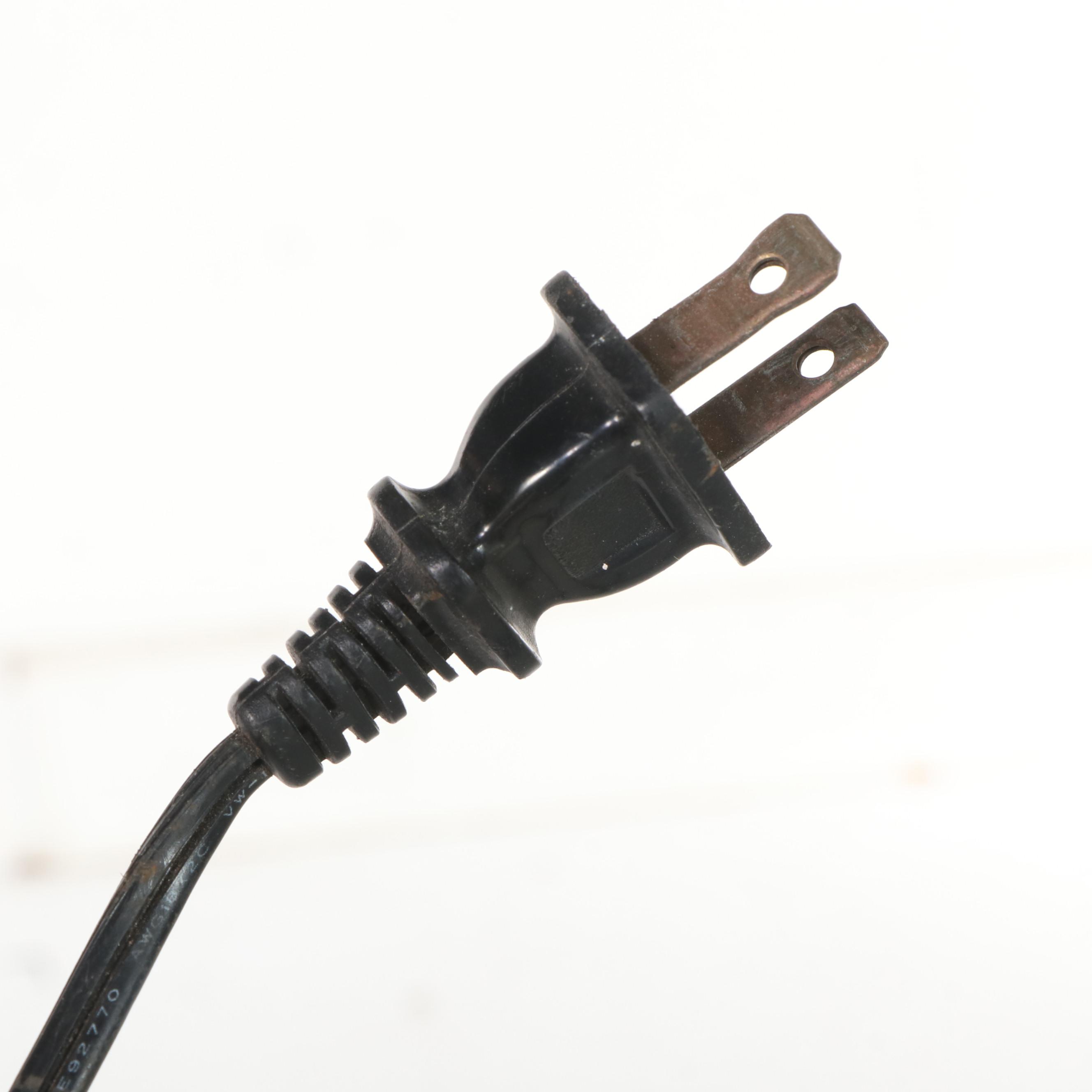 Two Colonial Style Wrought Iron Floor Lamps