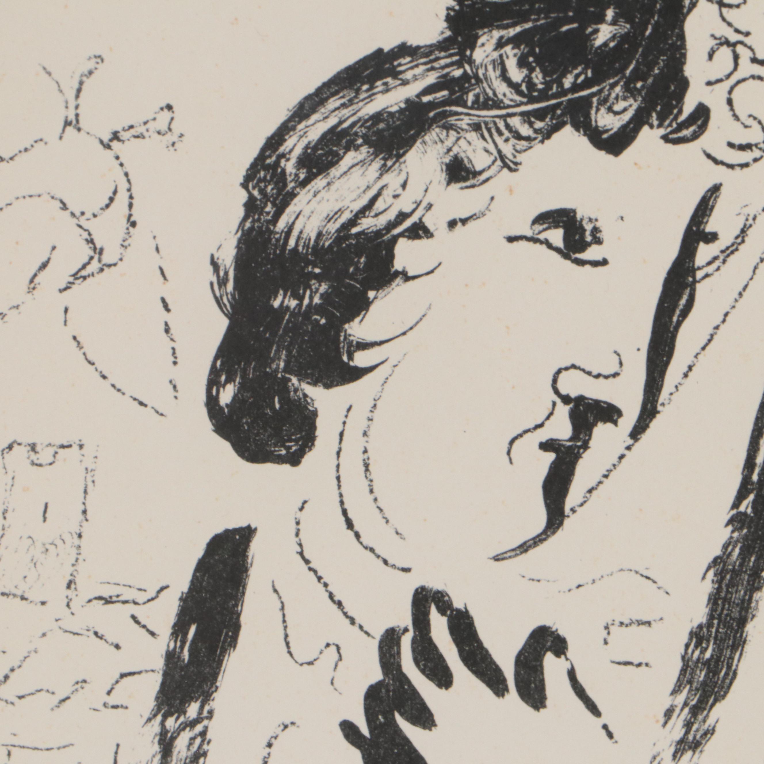 Marc Chagall Lithograph "Devant le Tableau," 1963