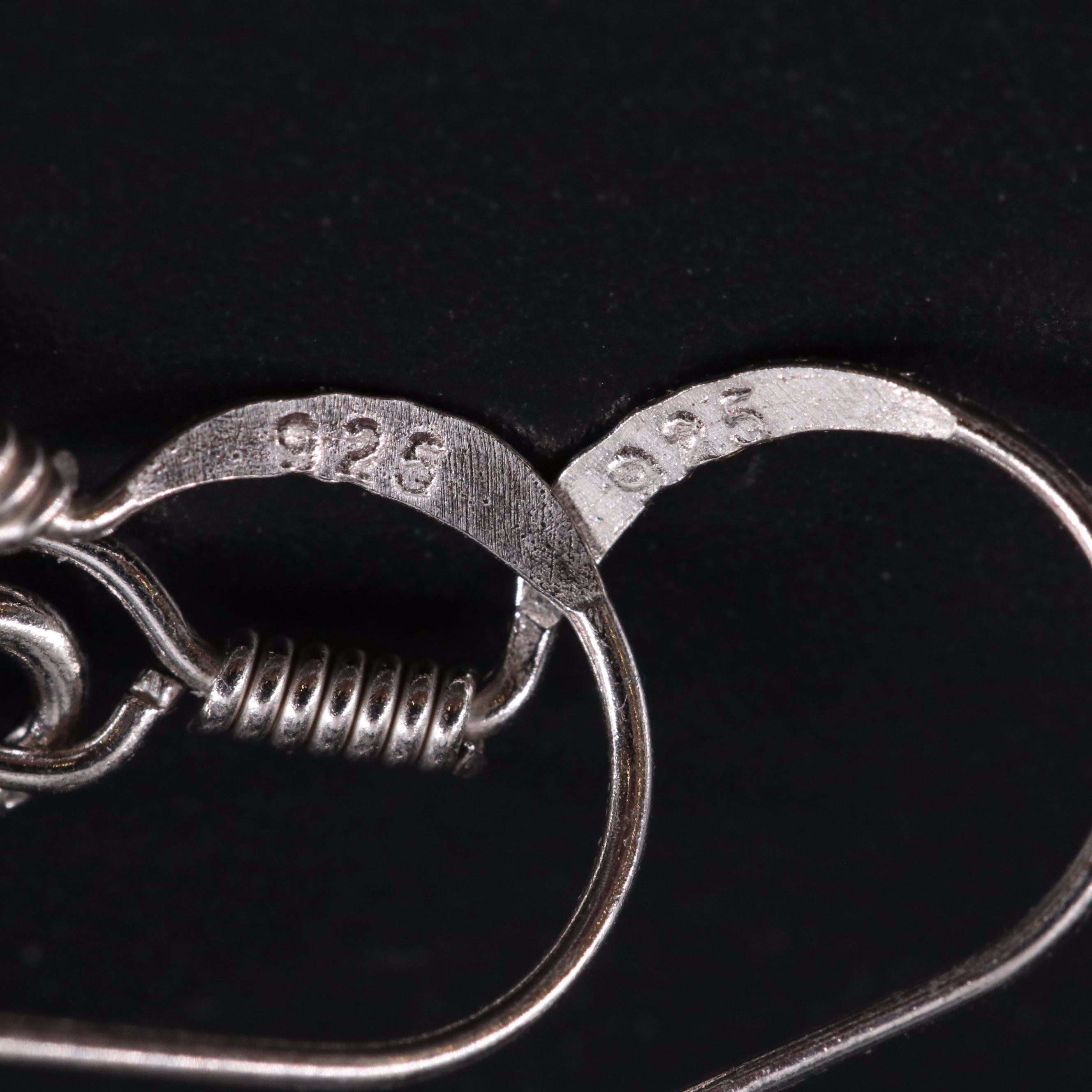 Sterling Silver Gemstone Drop Earrings