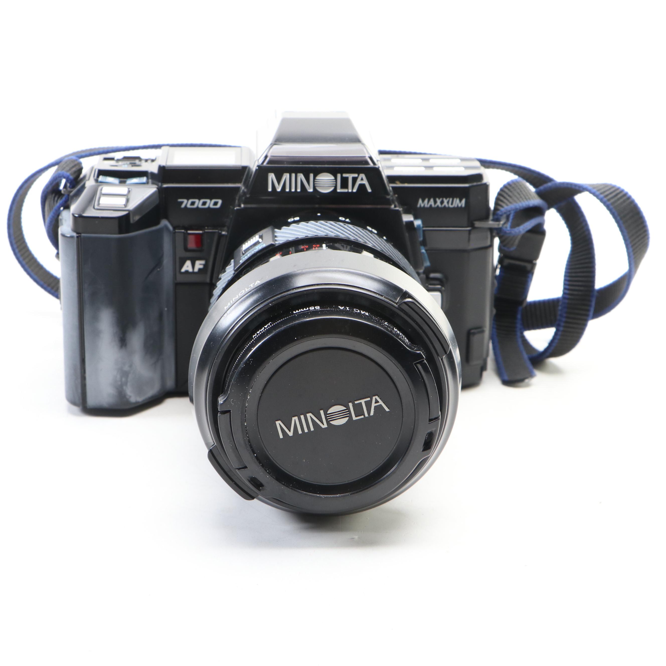 Minolta Maxxum 7000 35mm SLR Camera with 28-85mm Zoom Lens and More