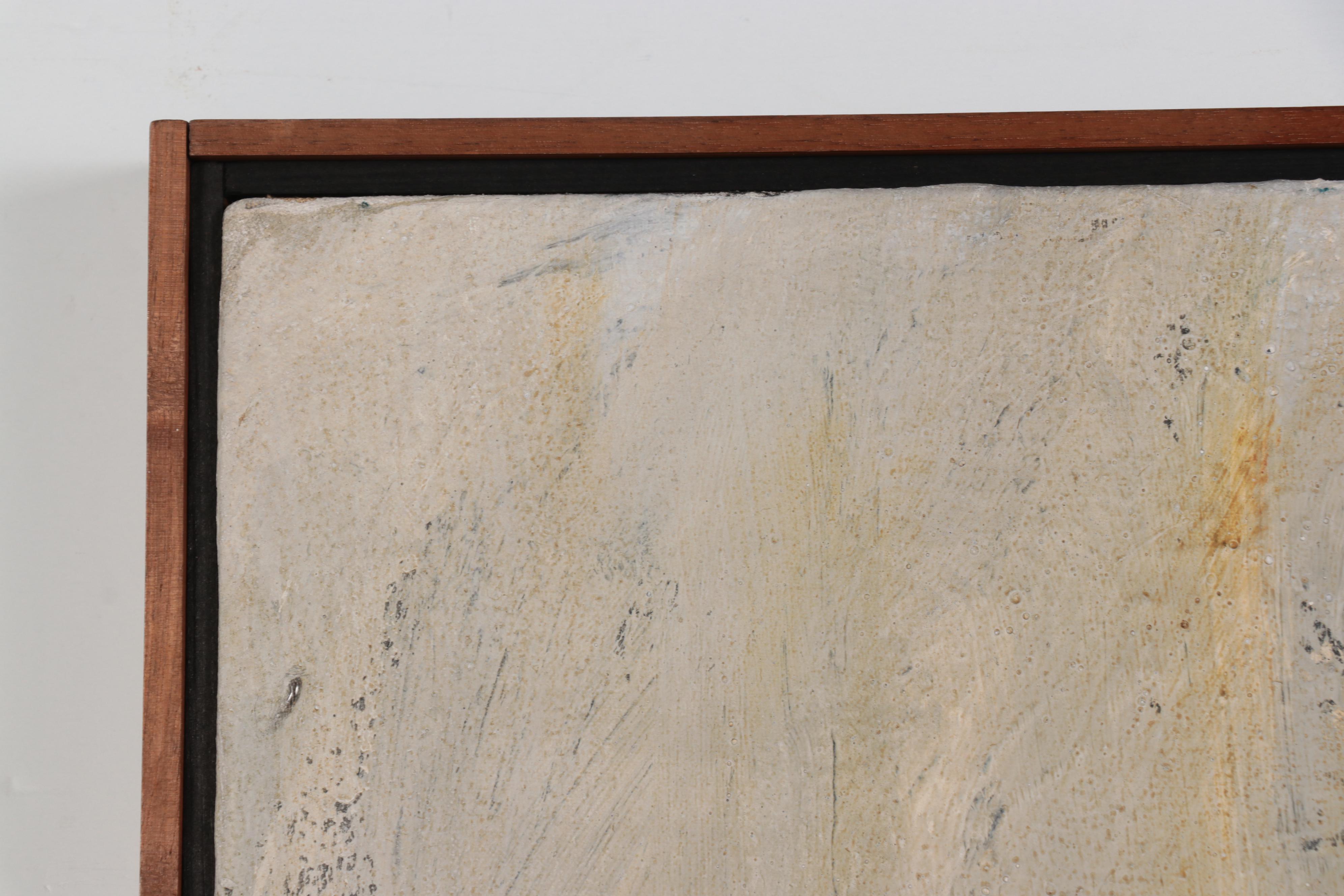 Gino Hollander Abstract Figural Mixed Media Painting, 1968