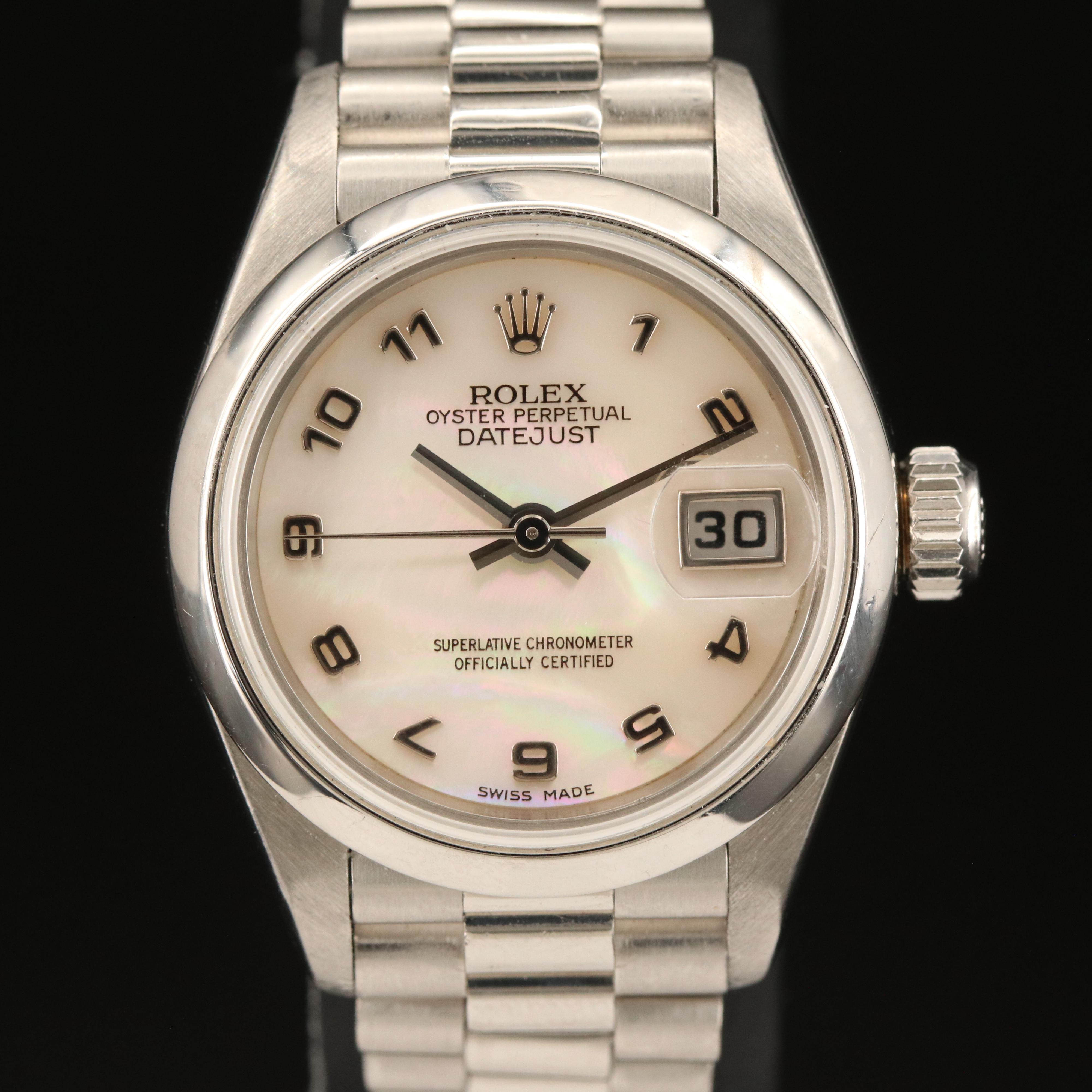 1996 Platinum Rolex Presidential with Factory Mother of Pearl Dial Watch