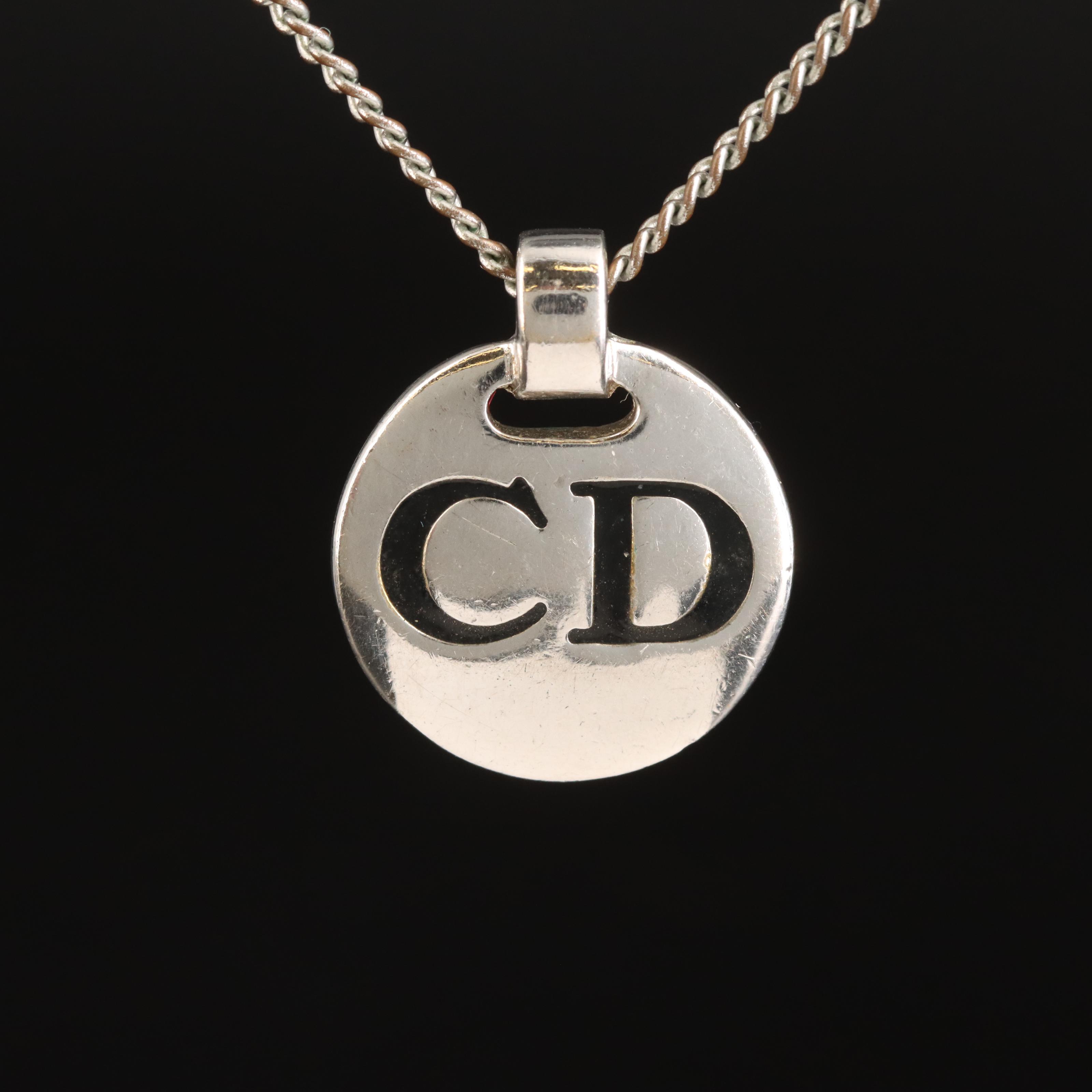 Christian Dior Reversible Logo Pendant Necklace