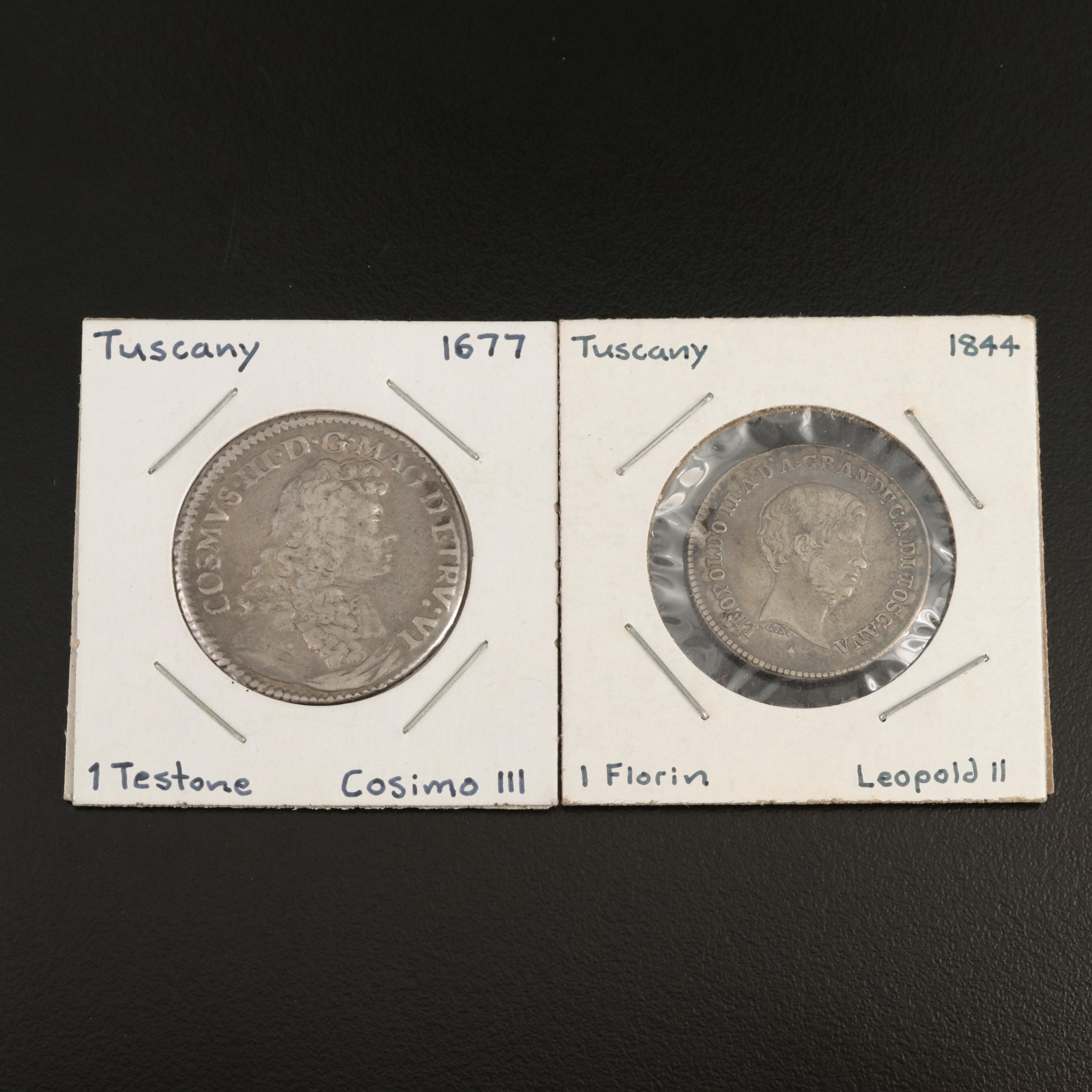 Two Silver Italian Coins From Tuscany