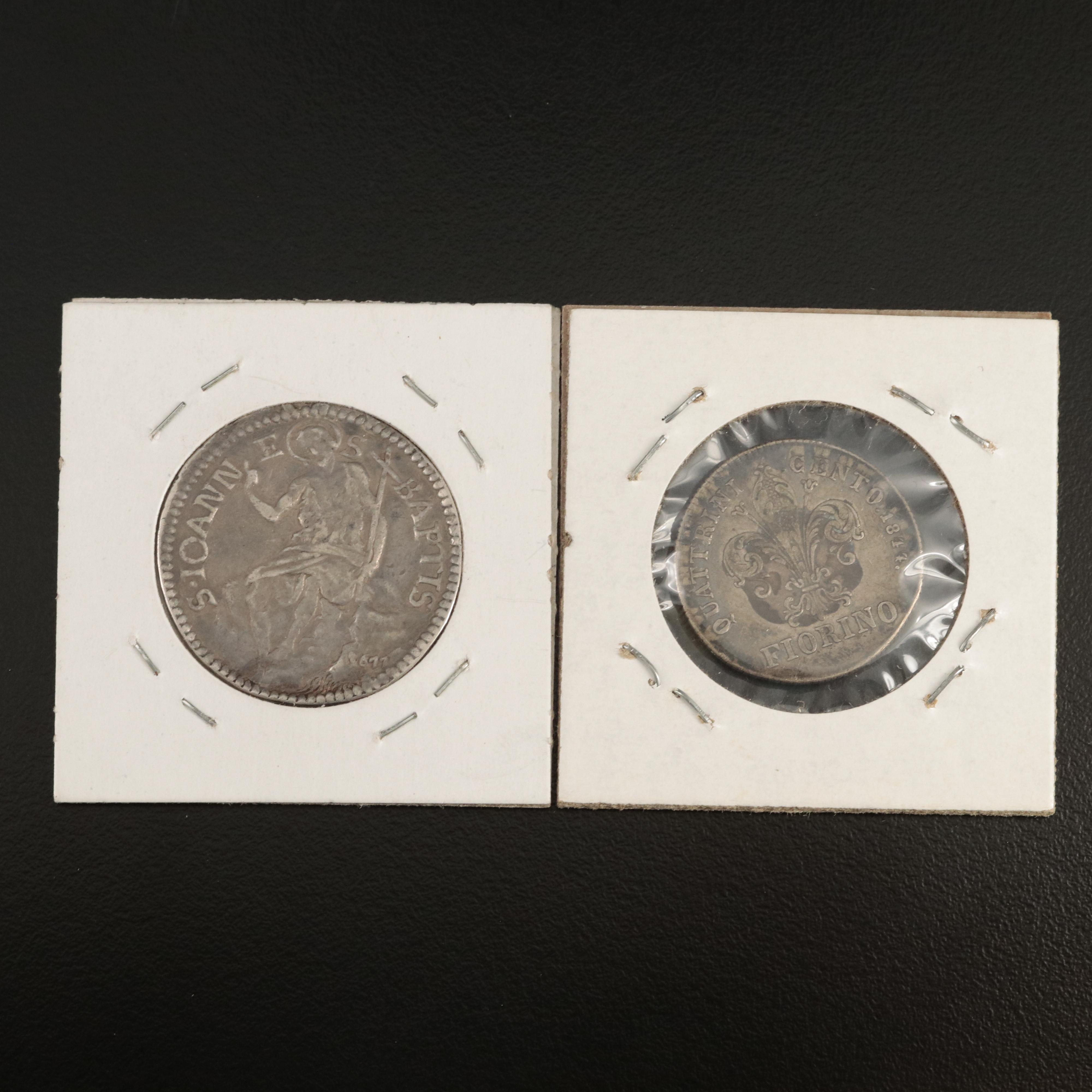 Two Silver Italian Coins From Tuscany