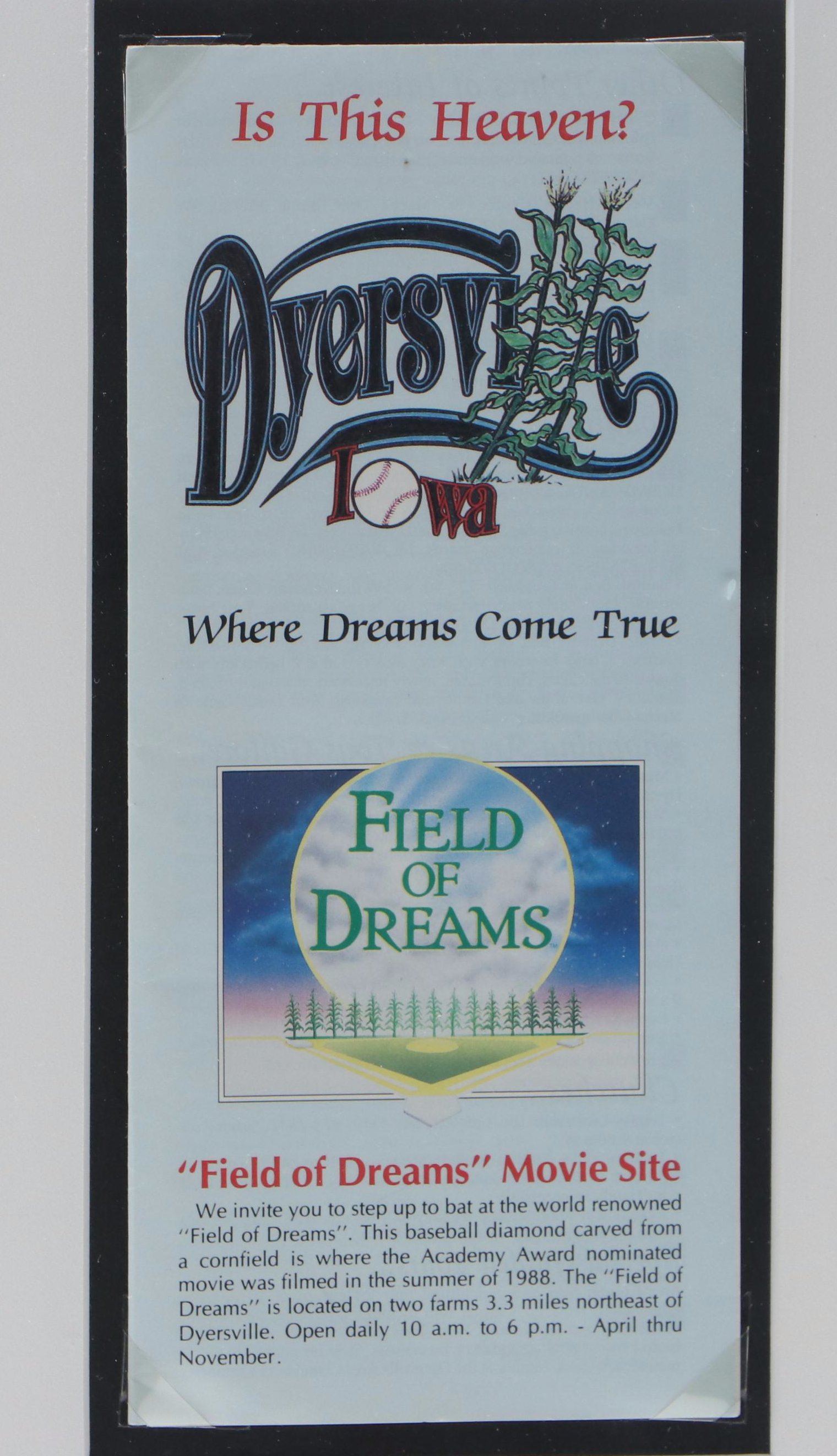 Field Of Dreams Memorabilia in Display Case, Rawlings Commemorative Baseball