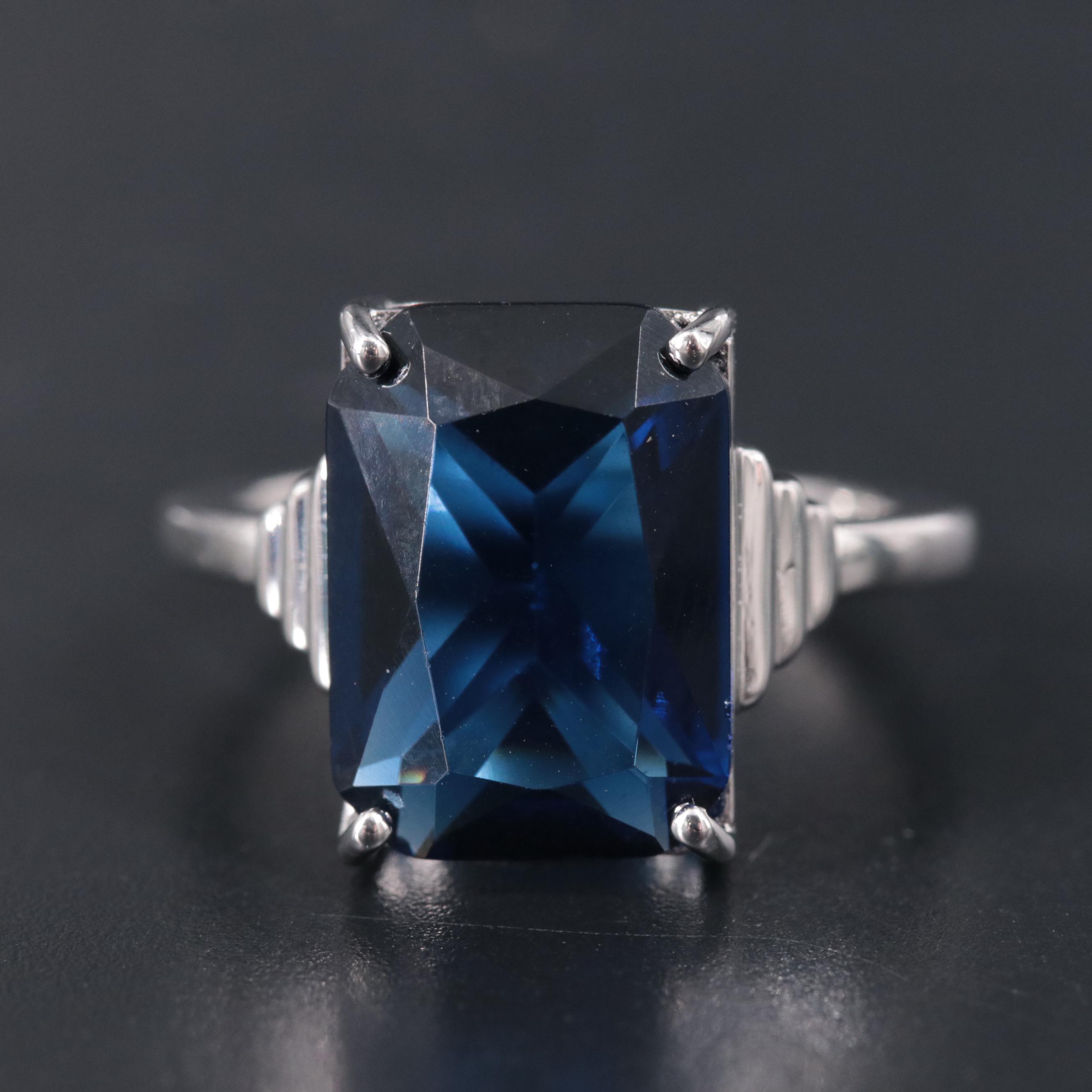 Sterling Silver Sapphire Ring